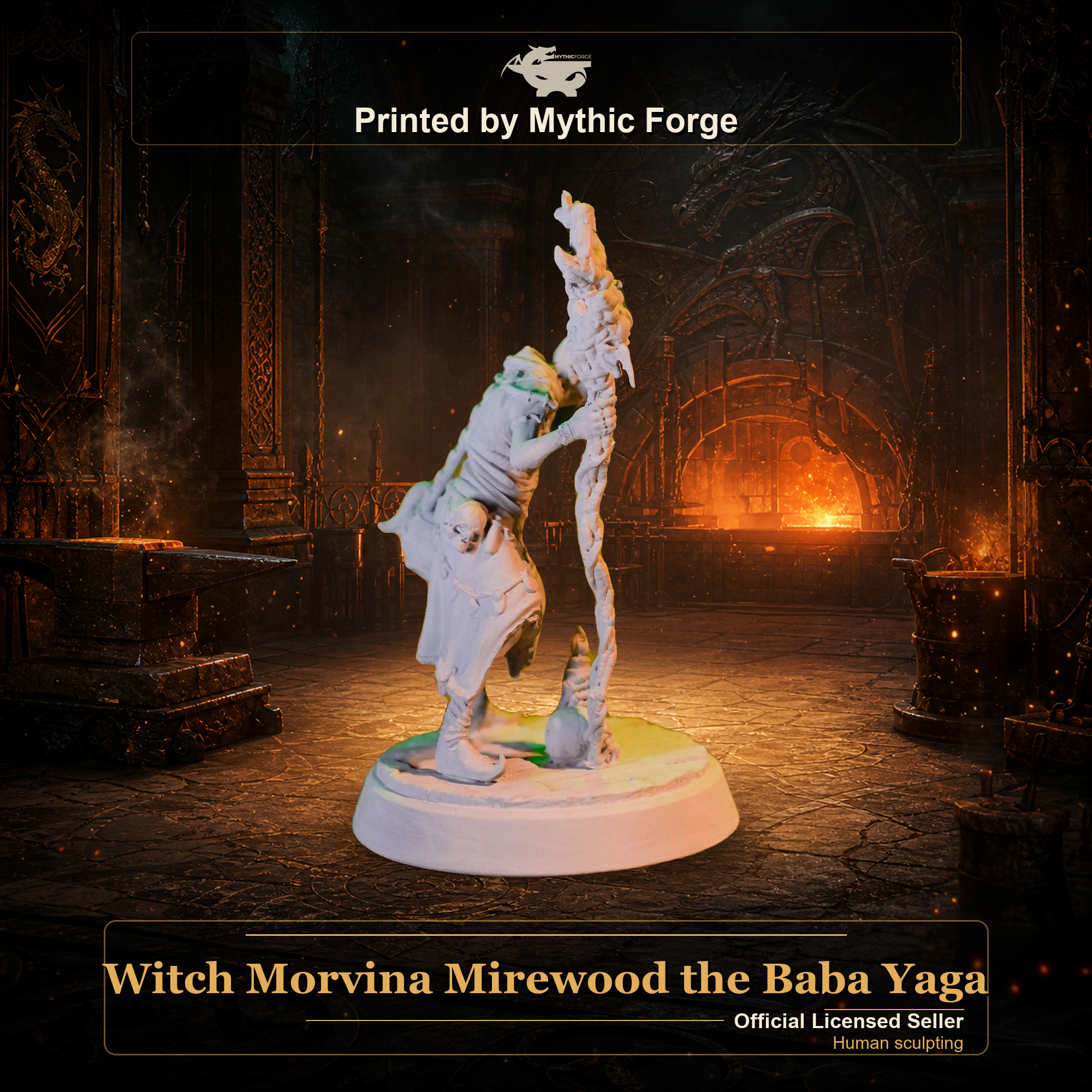 Witch Morvina Mirewood the Baba Yaga printed by Mythic Forge