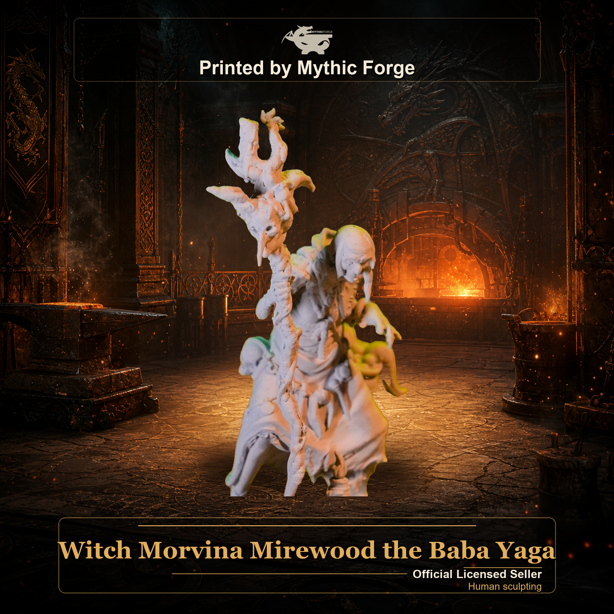 Witch Morvina Mirewood the Baba Yaga printed by Mythic Forge