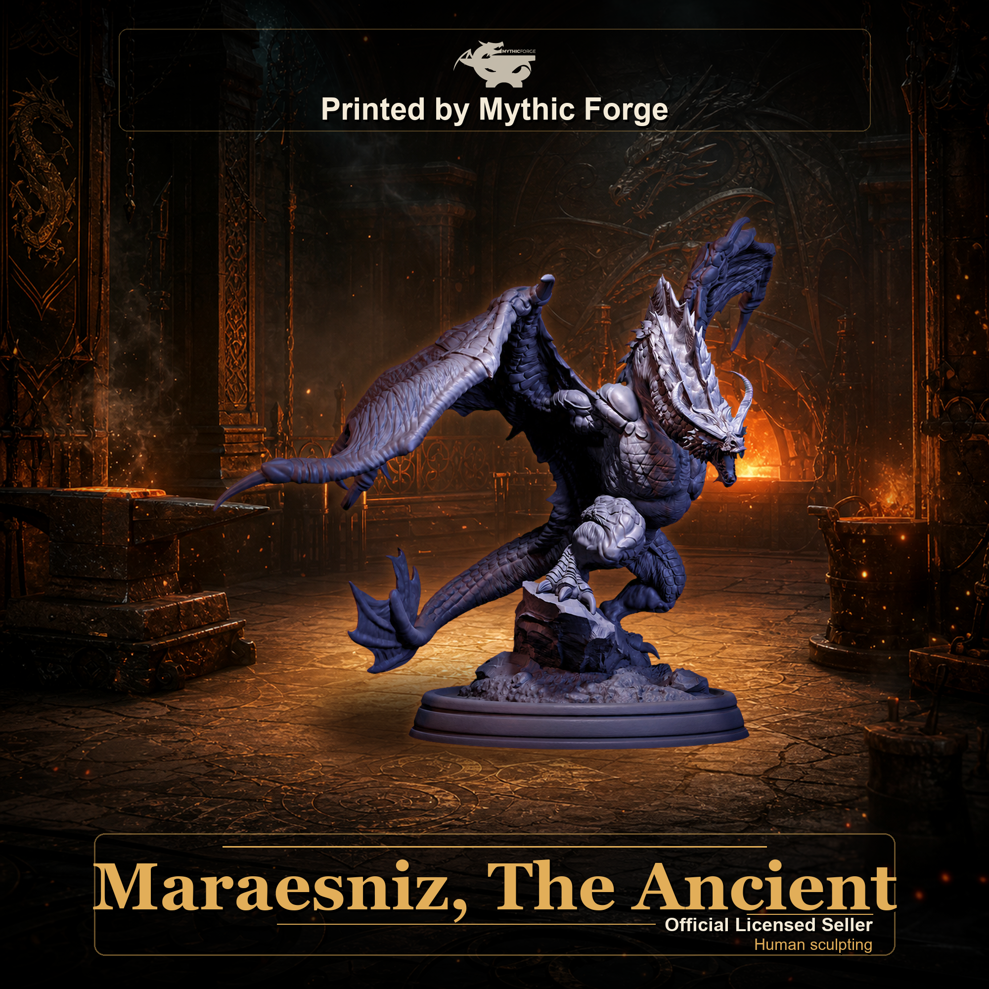 Maraesniz, The Ancient printed by Mythic Forge, official licensed Midas Forge miniature