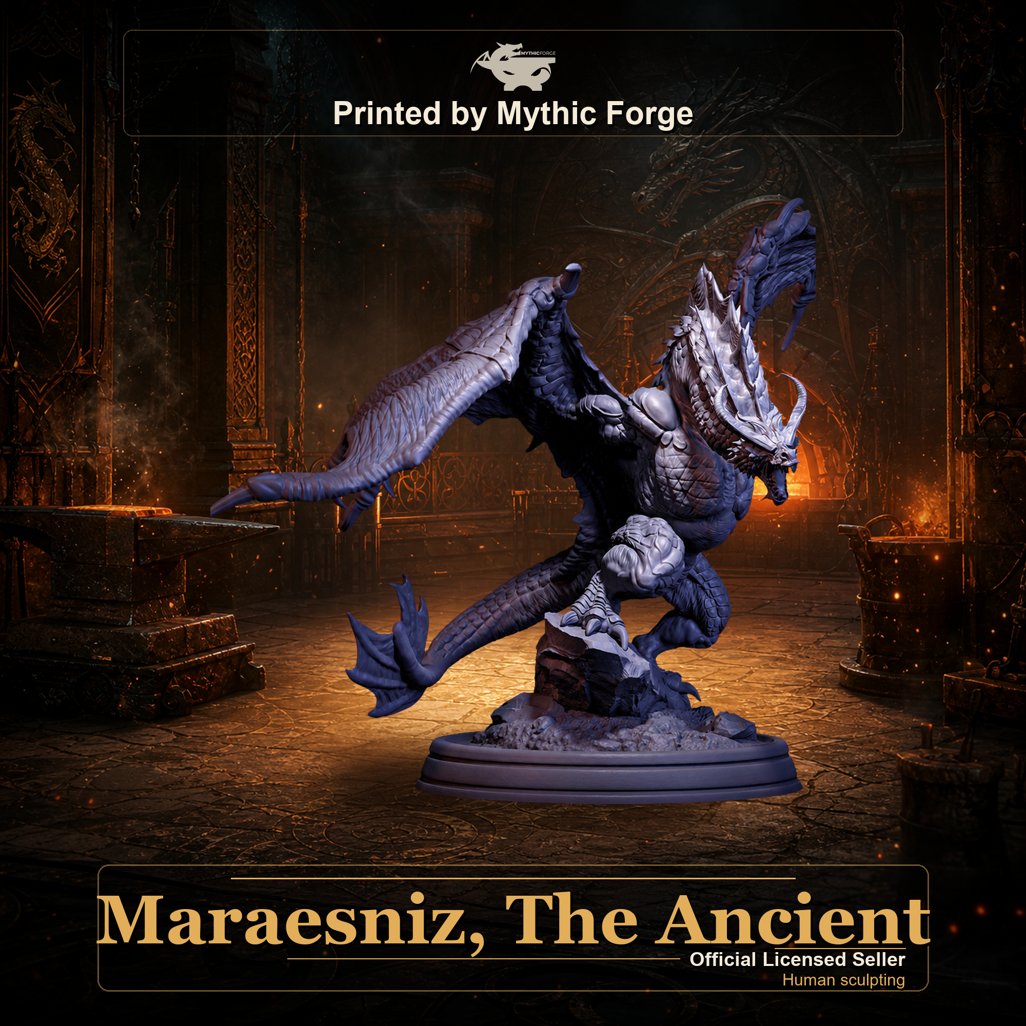 Maraesniz, The Ancient printed by Mythic Forge, official licensed Midas Forge miniature