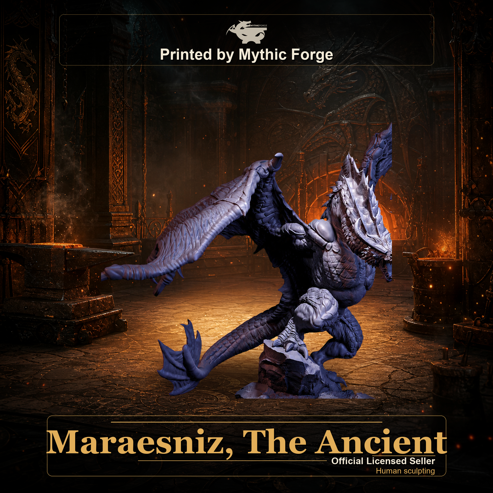 Maraesniz, The Ancient printed by Mythic Forge, official licensed Midas Forge miniature