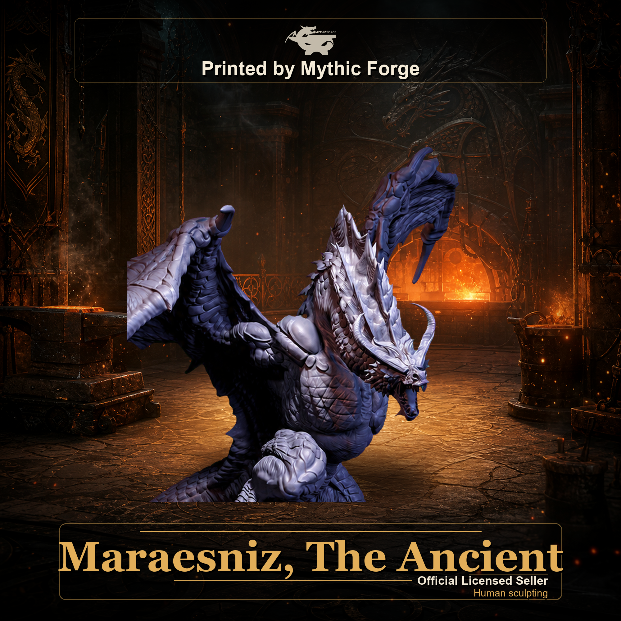 Maraesniz, The Ancient printed by Mythic Forge, official licensed Midas Forge miniature