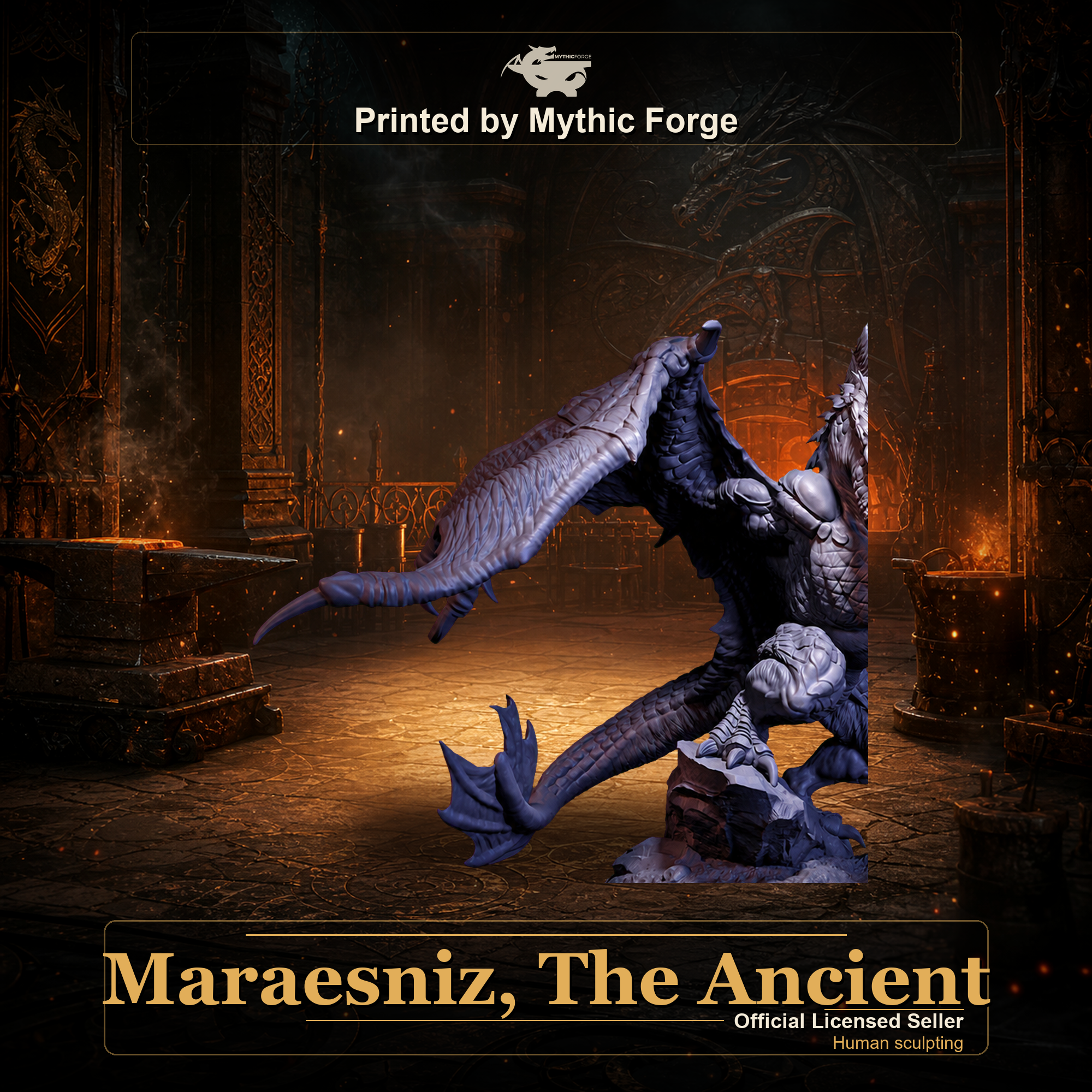 Maraesniz, The Ancient printed by Mythic Forge, official licensed Midas Forge miniature