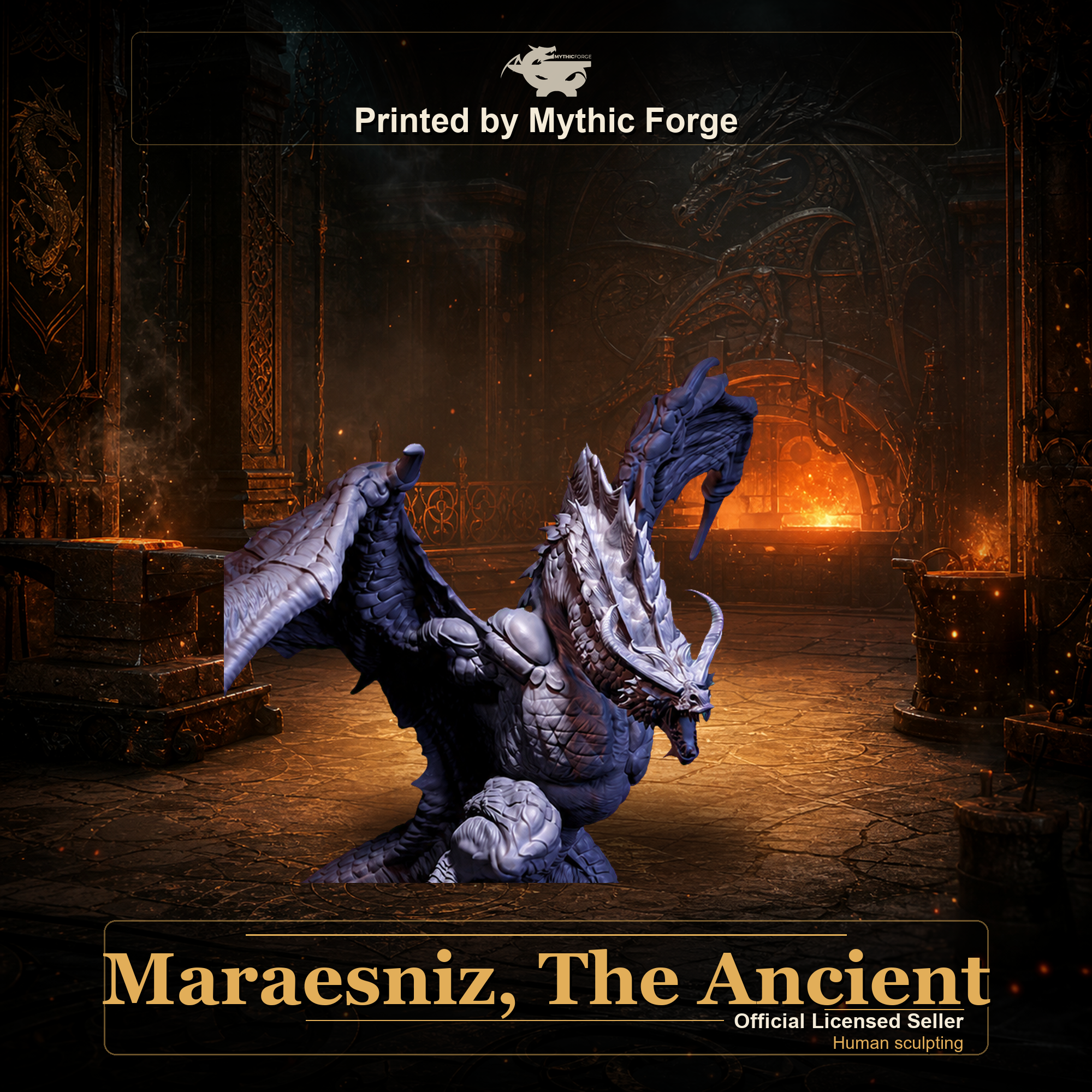Maraesniz, The Ancient printed by Mythic Forge, official licensed Midas Forge miniature