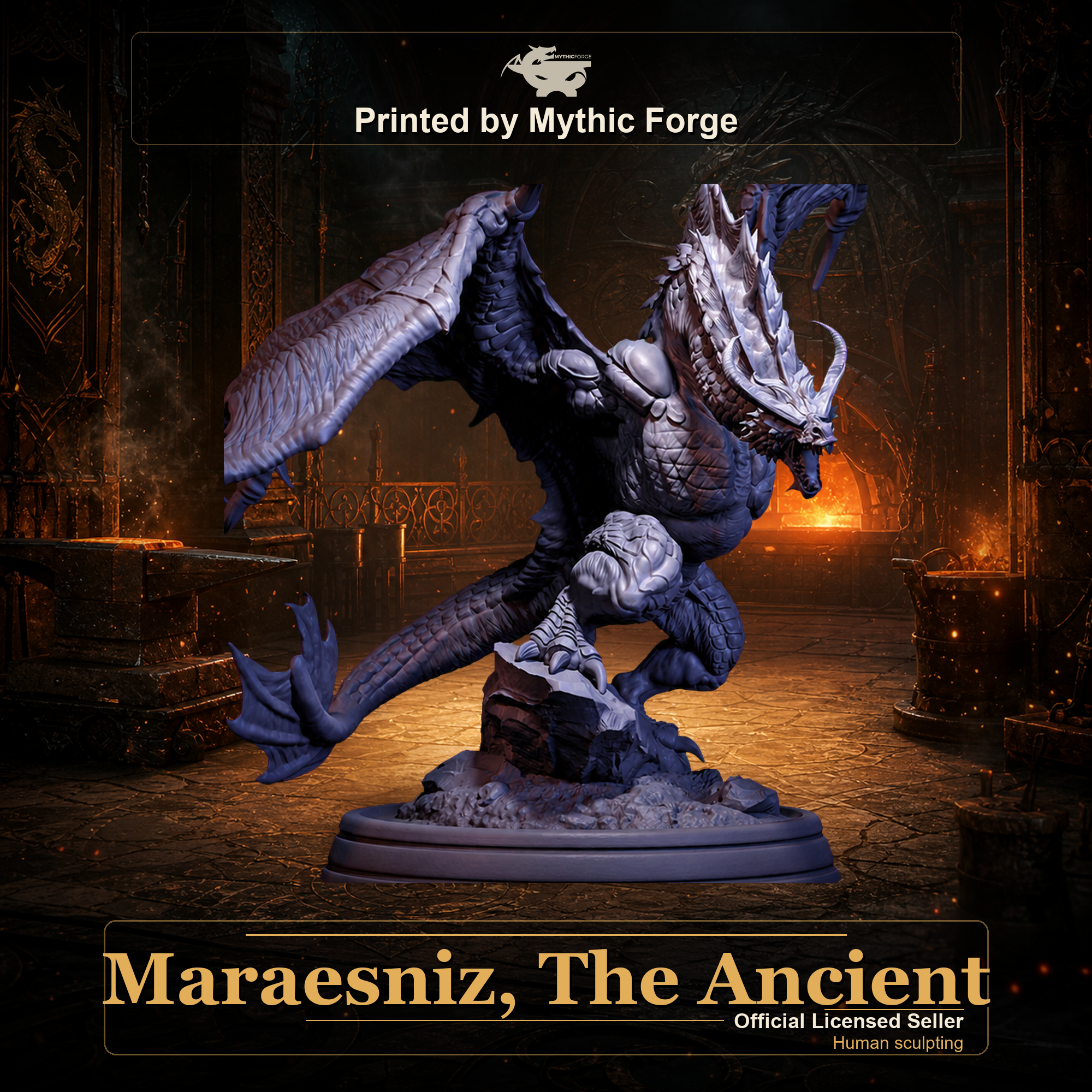 Maraesniz, The Ancient printed by Mythic Forge, official licensed Midas Forge miniature