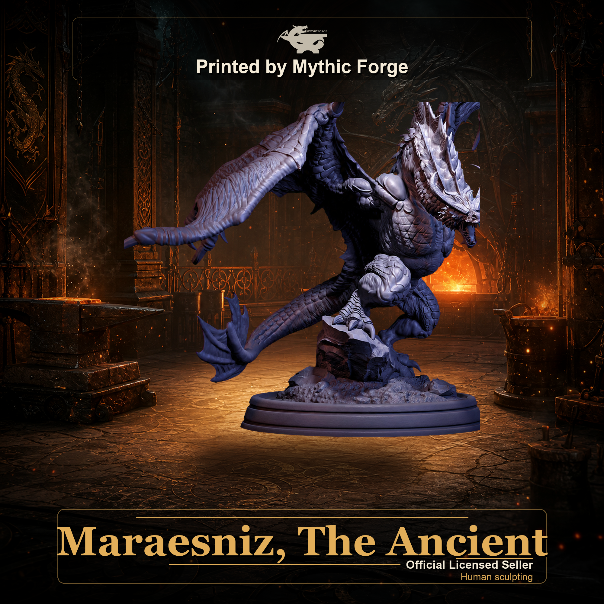 Maraesniz, The Ancient printed by Mythic Forge, official licensed Midas Forge miniature