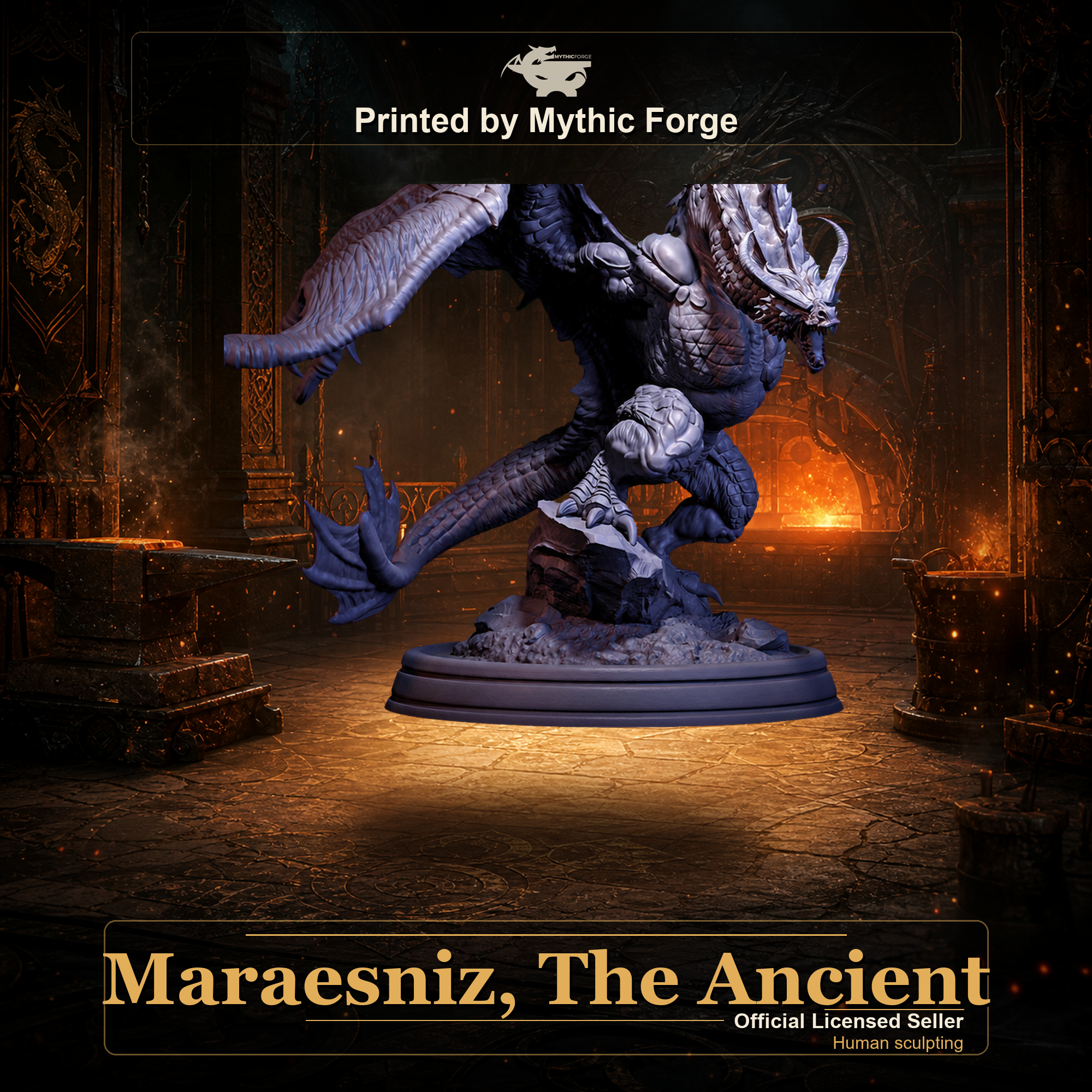 Maraesniz, The Ancient printed by Mythic Forge, official licensed Midas Forge miniature