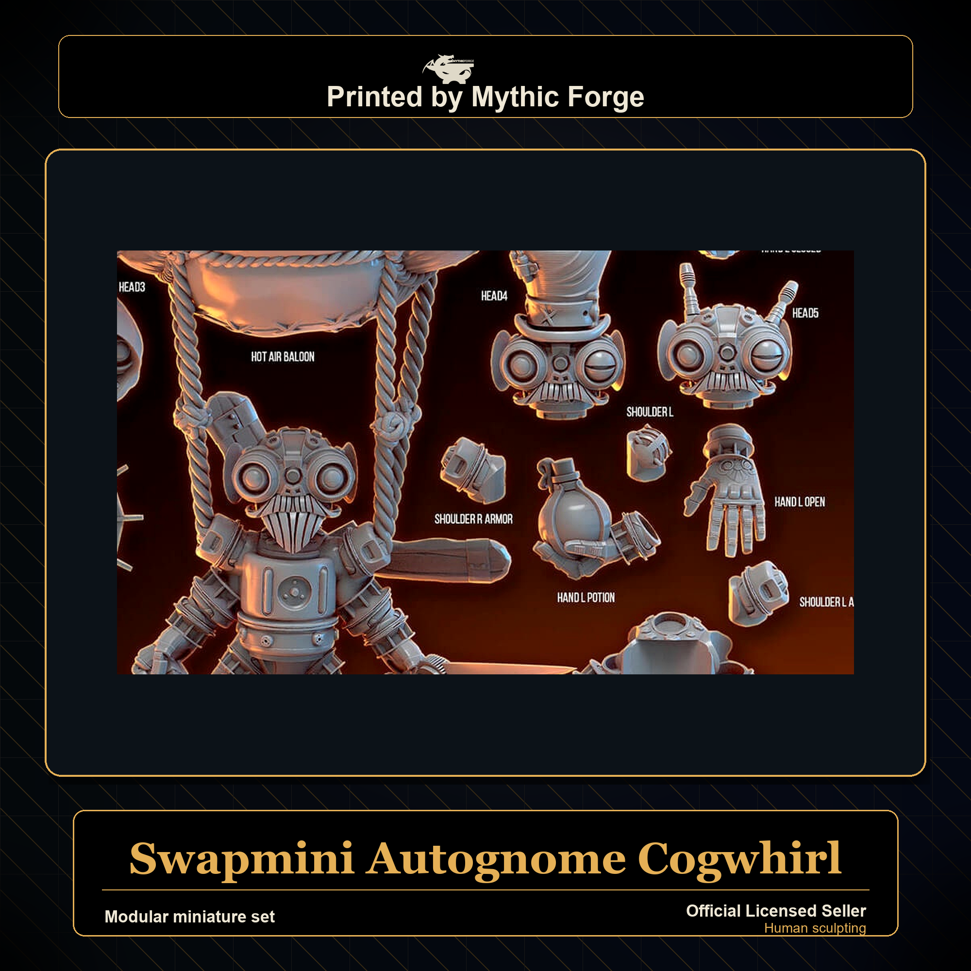 Modular RPG - Swapmini Autognome - Cogwhirl - Bundle modular miniature modular miniature set printed by Mythic Forge
