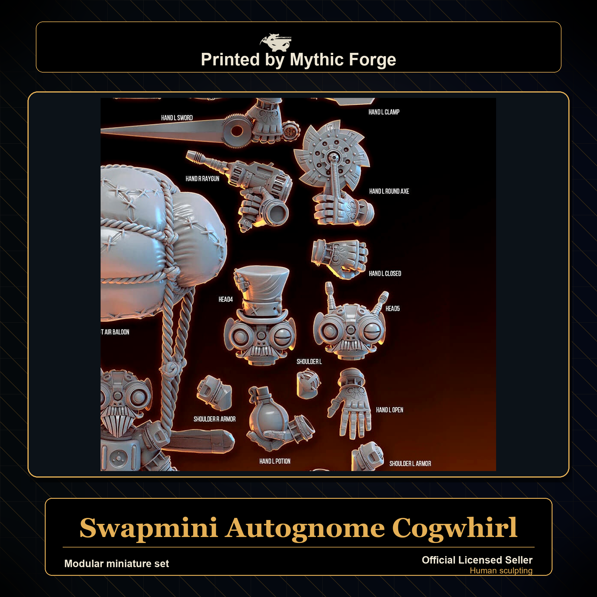 Modular RPG - Swapmini Autognome - Cogwhirl - Bundle modular miniature modular miniature set printed by Mythic Forge