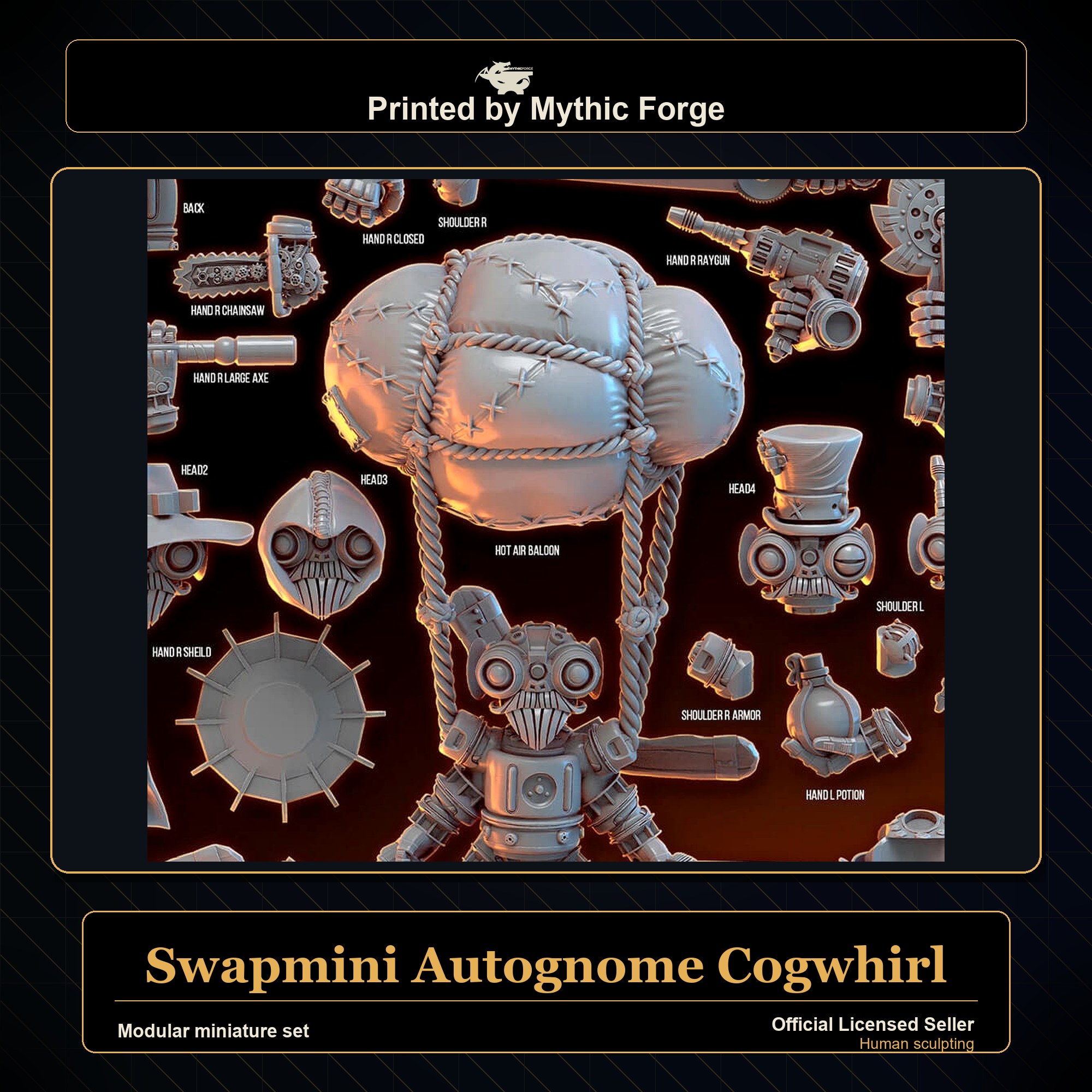 Modular RPG - Swapmini Autognome - Cogwhirl - Bundle modular miniature modular miniature set printed by Mythic Forge