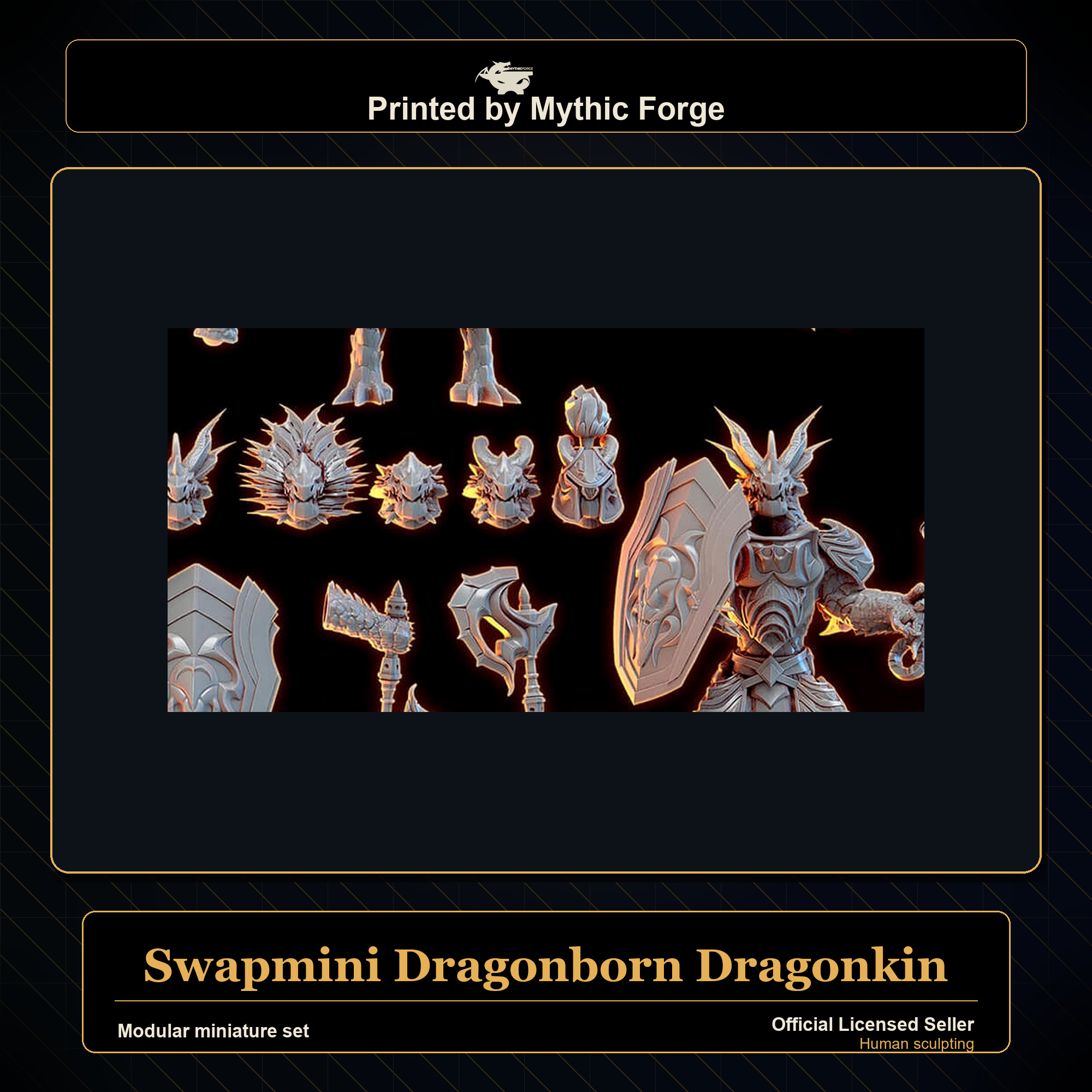 Modular RPG - Swapmini Dragonborn Dragonkin - Bundle modular miniature modular miniature set printed by Mythic Forge