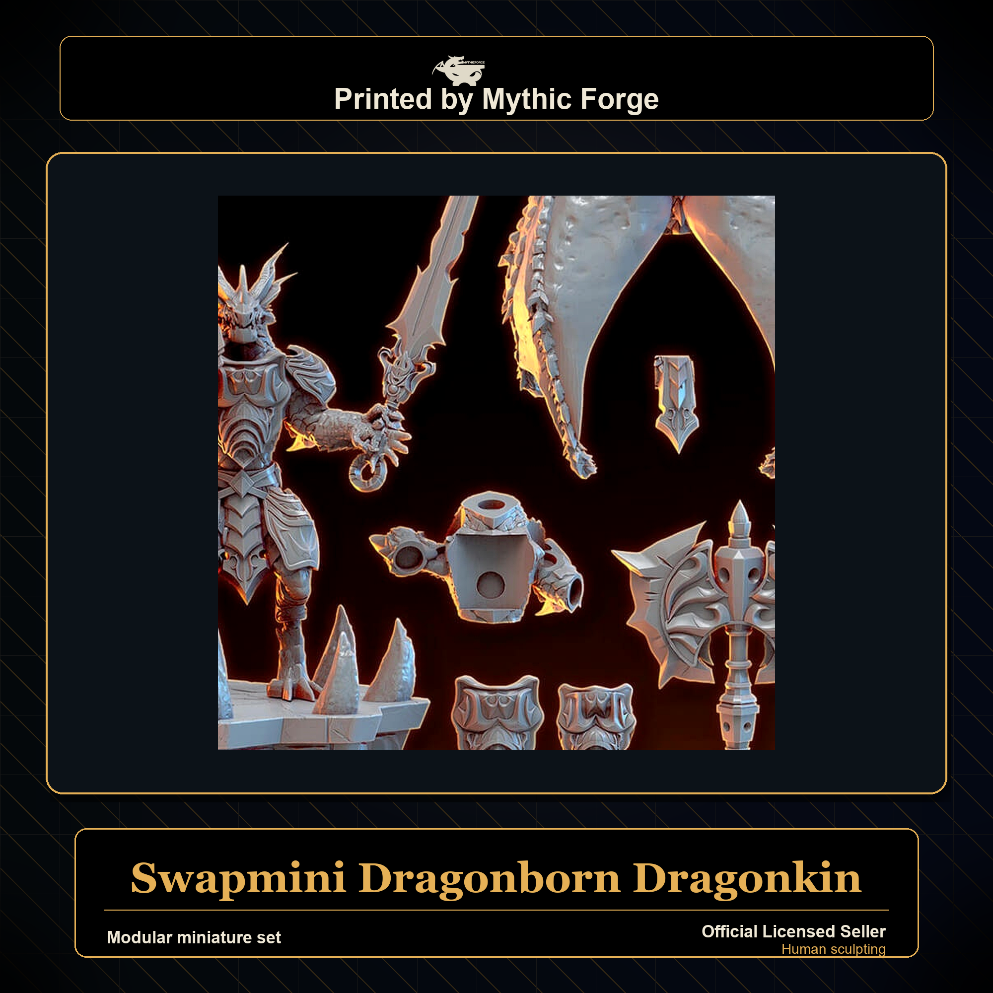 Modular RPG - Swapmini Dragonborn Dragonkin - Bundle modular miniature modular miniature set printed by Mythic Forge