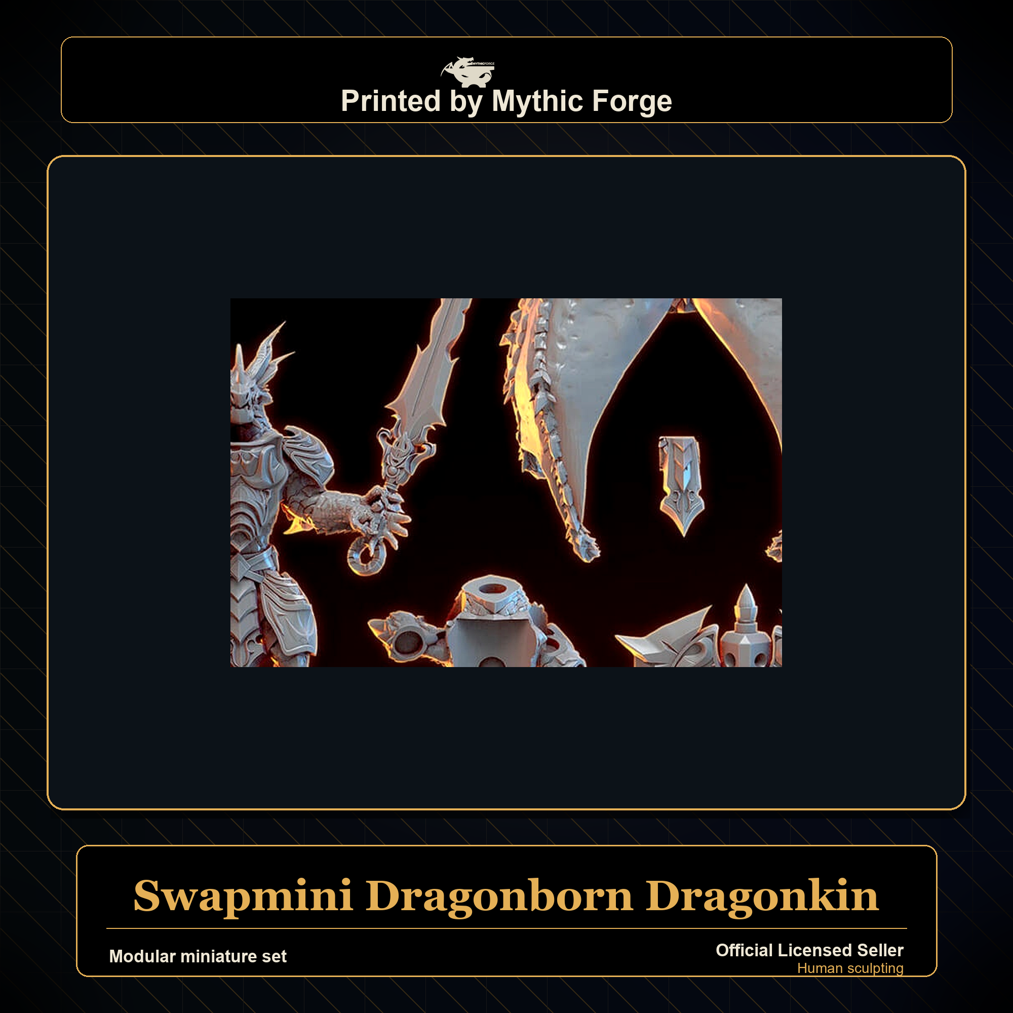 Modular RPG - Swapmini Dragonborn Dragonkin - Bundle modular miniature modular miniature set printed by Mythic Forge