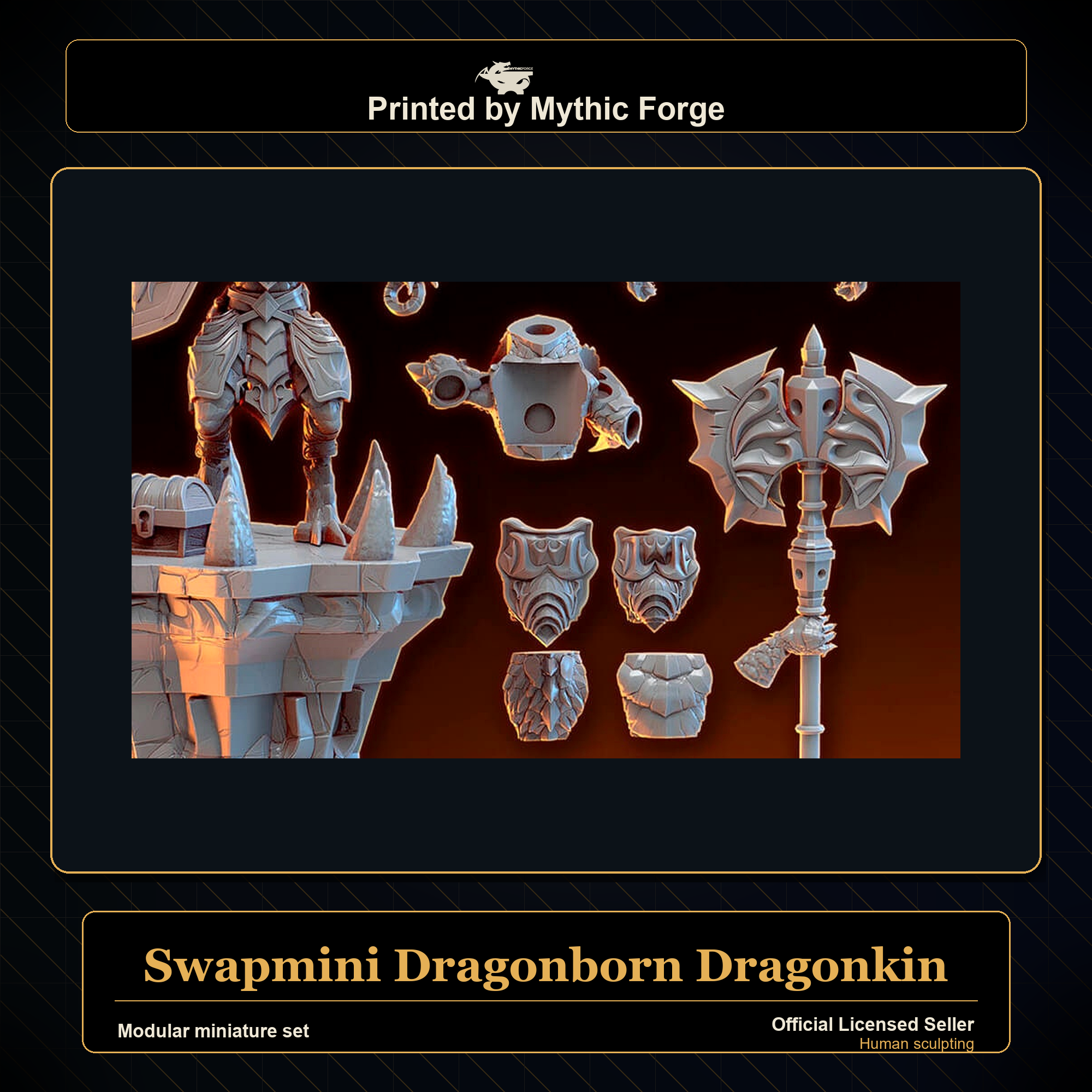 Modular RPG - Swapmini Dragonborn Dragonkin - Bundle modular miniature modular miniature set printed by Mythic Forge