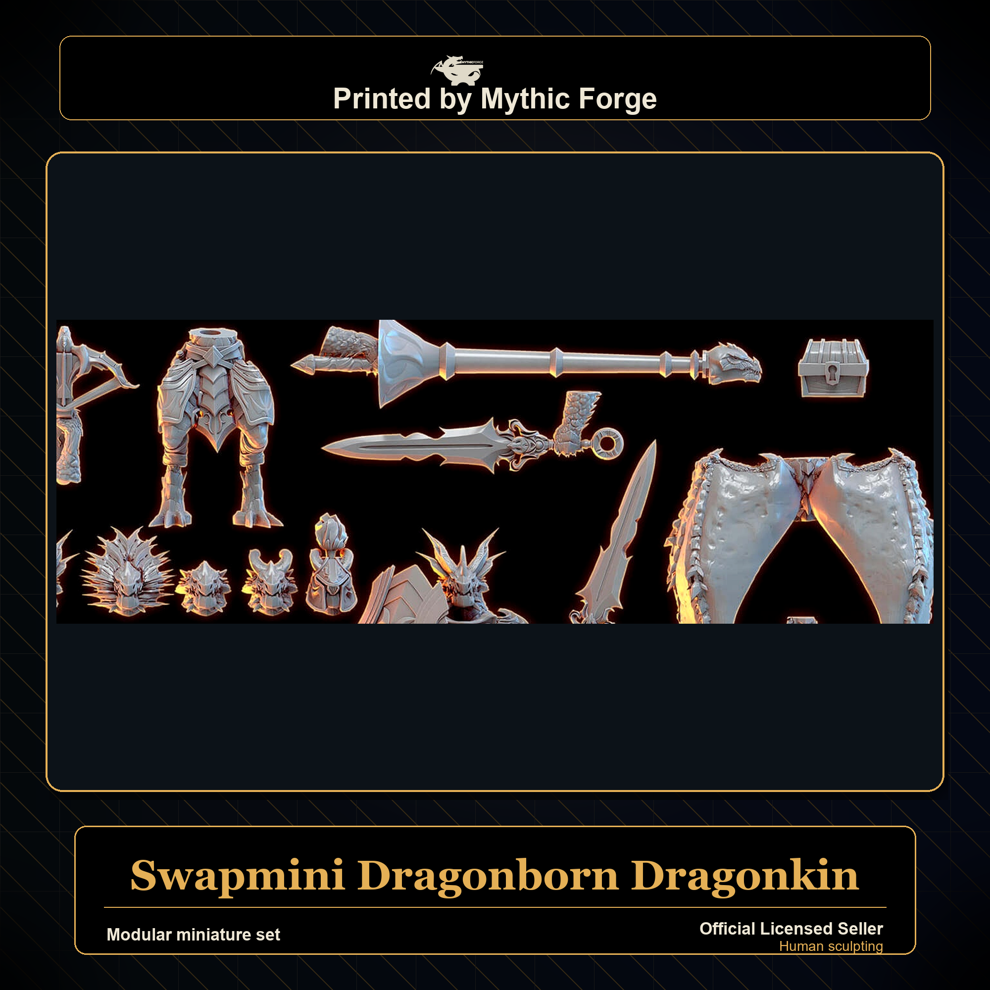 Modular RPG - Swapmini Dragonborn Dragonkin - Bundle modular miniature modular miniature set printed by Mythic Forge