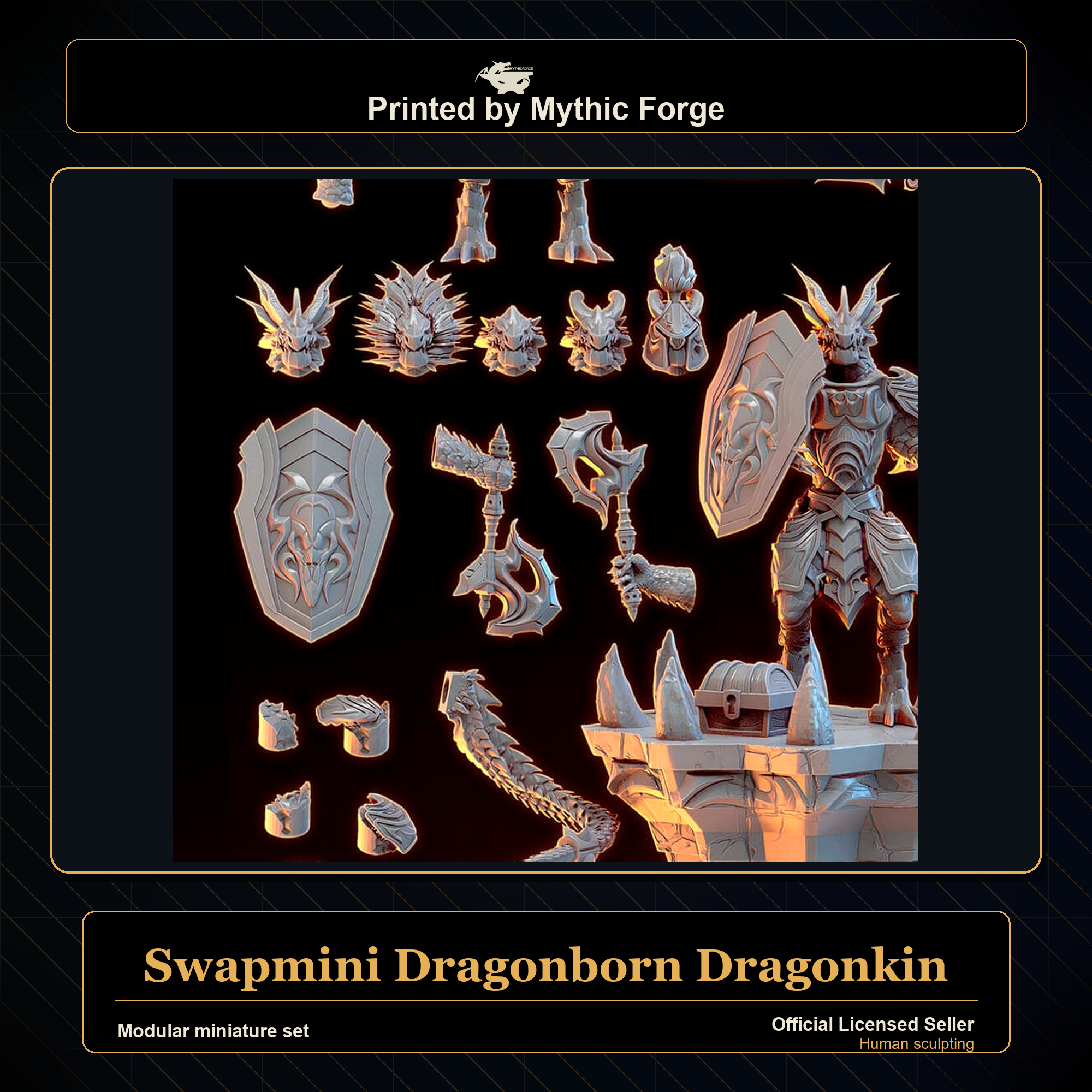 Modular RPG - Swapmini Dragonborn Dragonkin - Bundle modular miniature modular miniature set printed by Mythic Forge