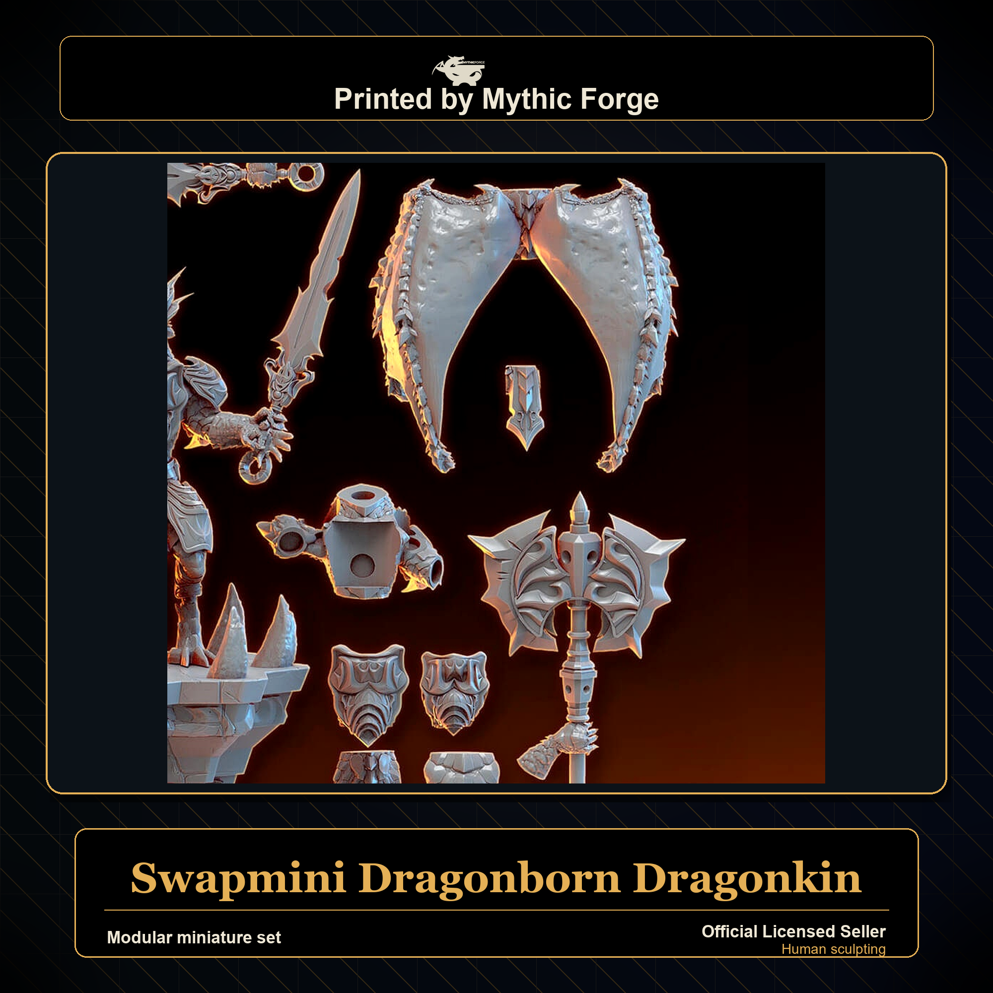 Modular RPG - Swapmini Dragonborn Dragonkin - Bundle modular miniature modular miniature set printed by Mythic Forge