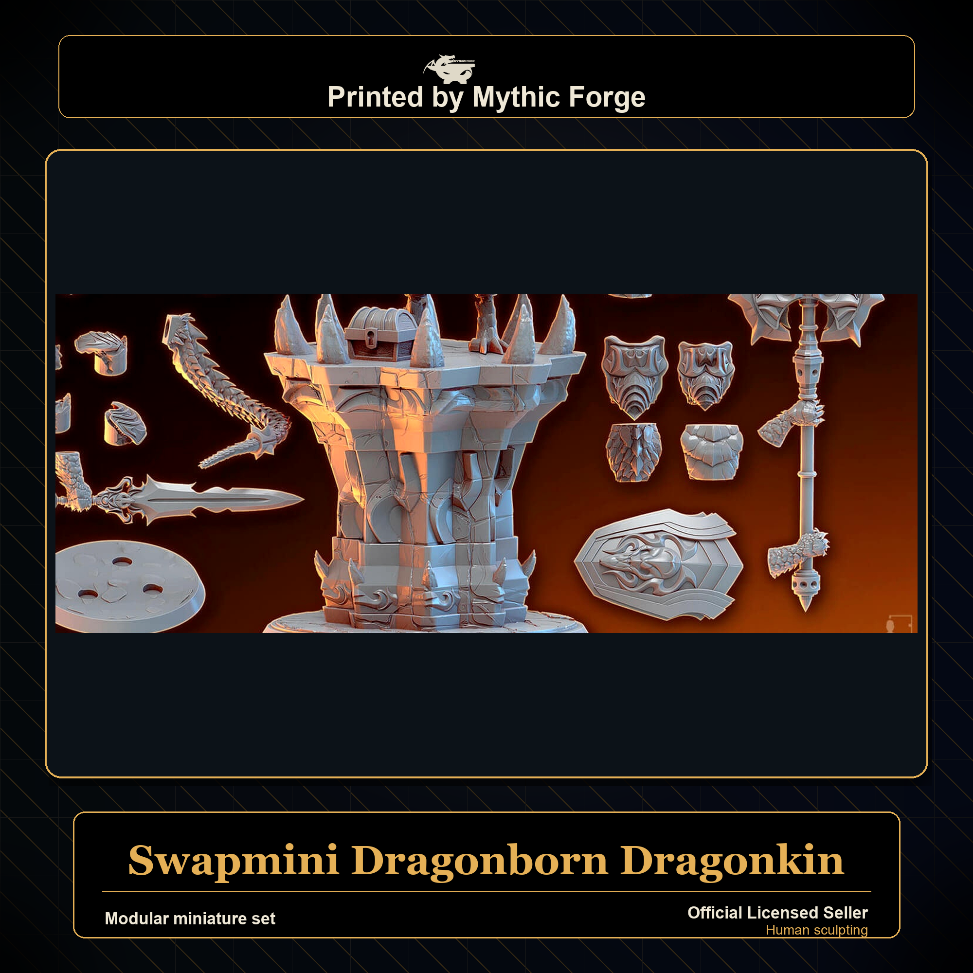 Modular RPG - Swapmini Dragonborn Dragonkin - Bundle modular miniature modular miniature set printed by Mythic Forge