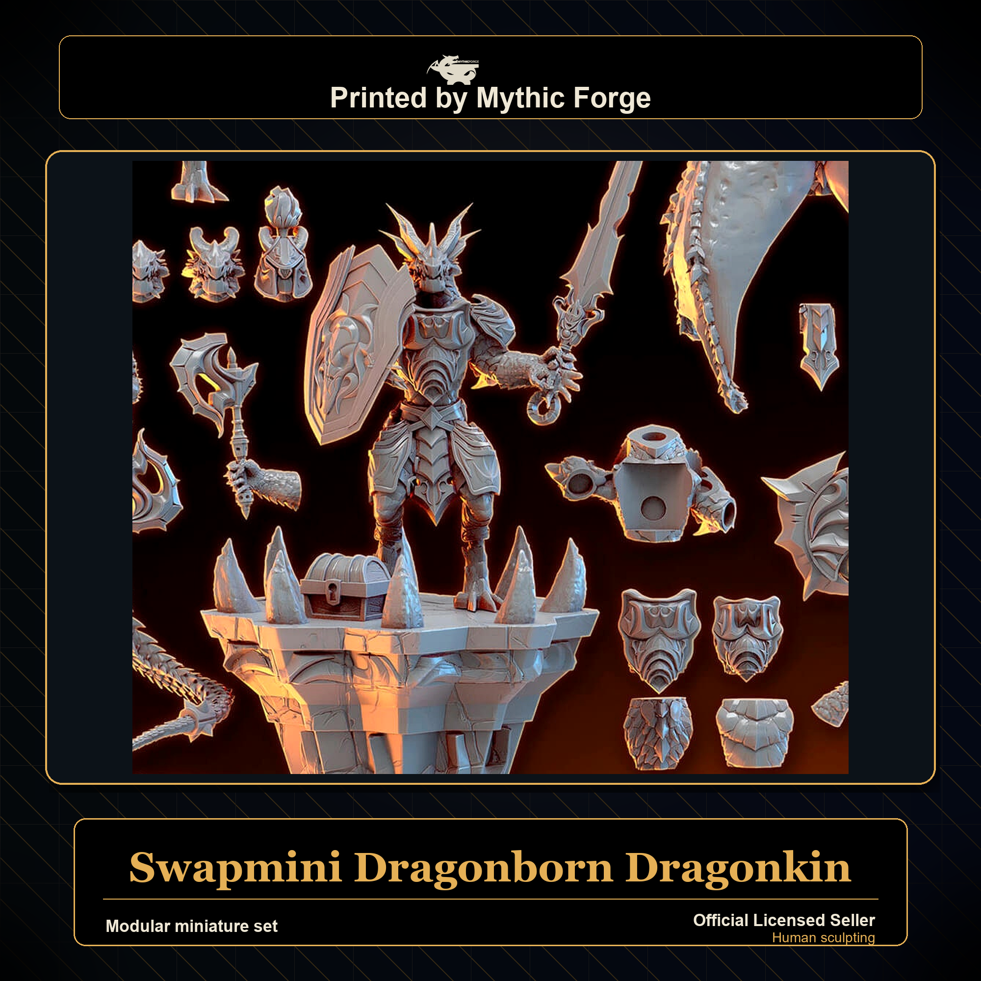 Modular RPG - Swapmini Dragonborn Dragonkin - Bundle modular miniature modular miniature set printed by Mythic Forge