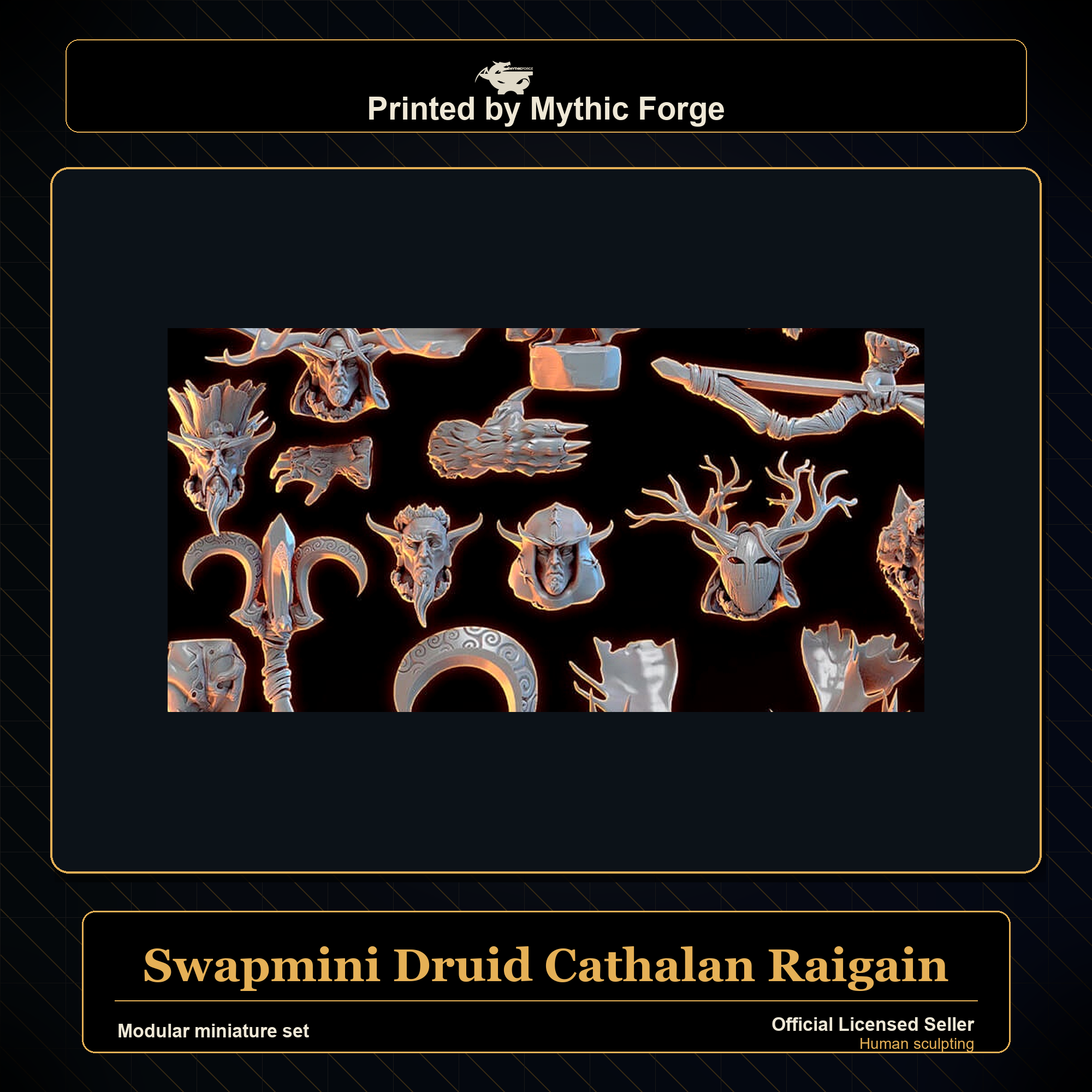 Modular RPG - Swapmini Druid - Cathalan Raigain - Bundle modular miniature modular miniature set printed by Mythic Forge
