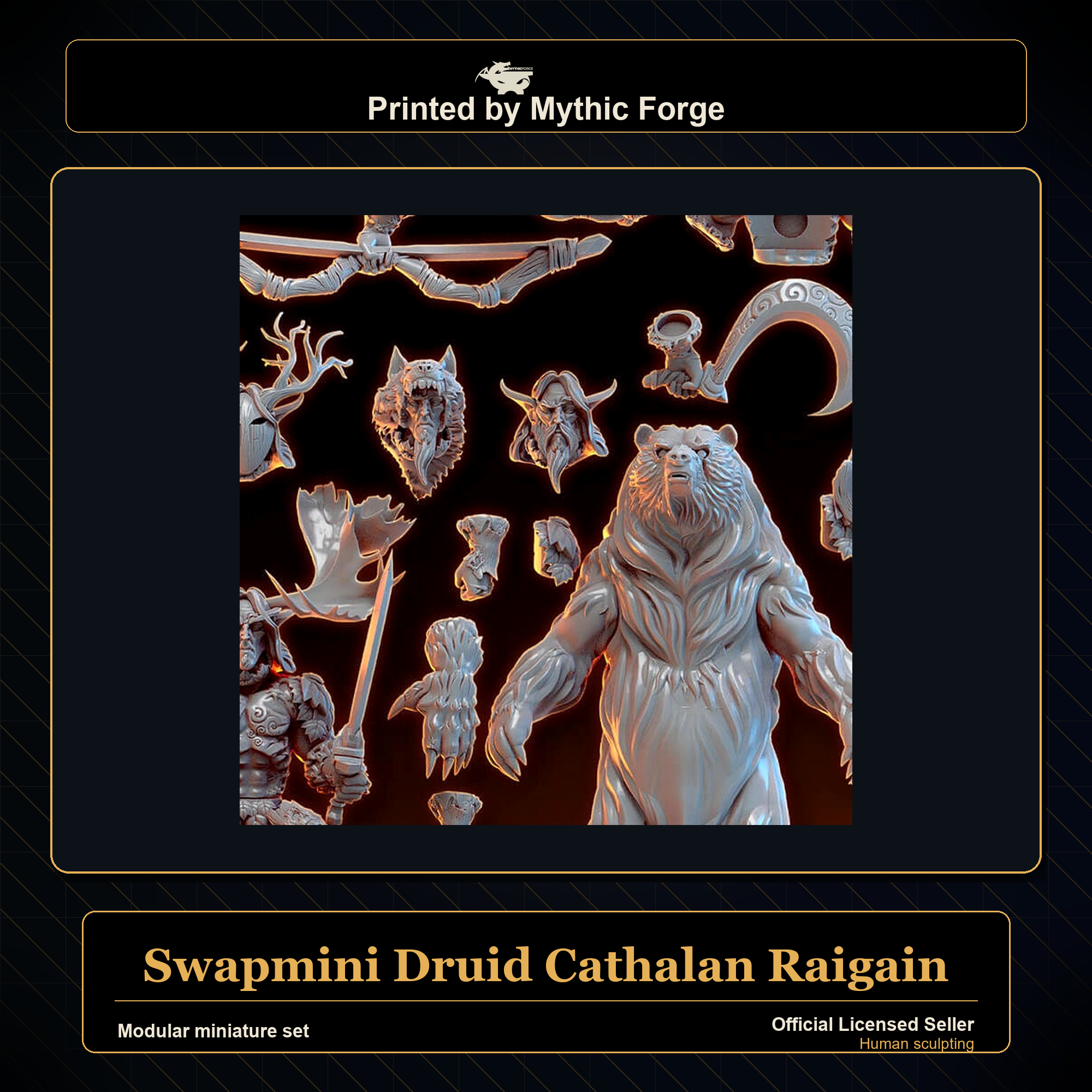 Modular RPG - Swapmini Druid - Cathalan Raigain - Bundle modular miniature modular miniature set printed by Mythic Forge