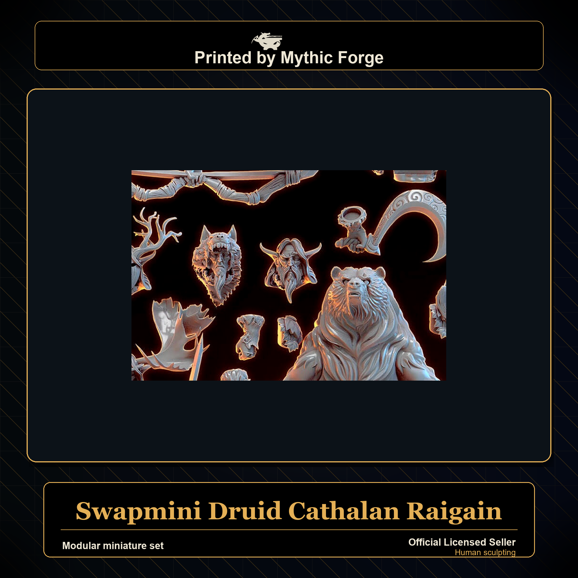 Modular RPG - Swapmini Druid - Cathalan Raigain - Bundle modular miniature modular miniature set printed by Mythic Forge