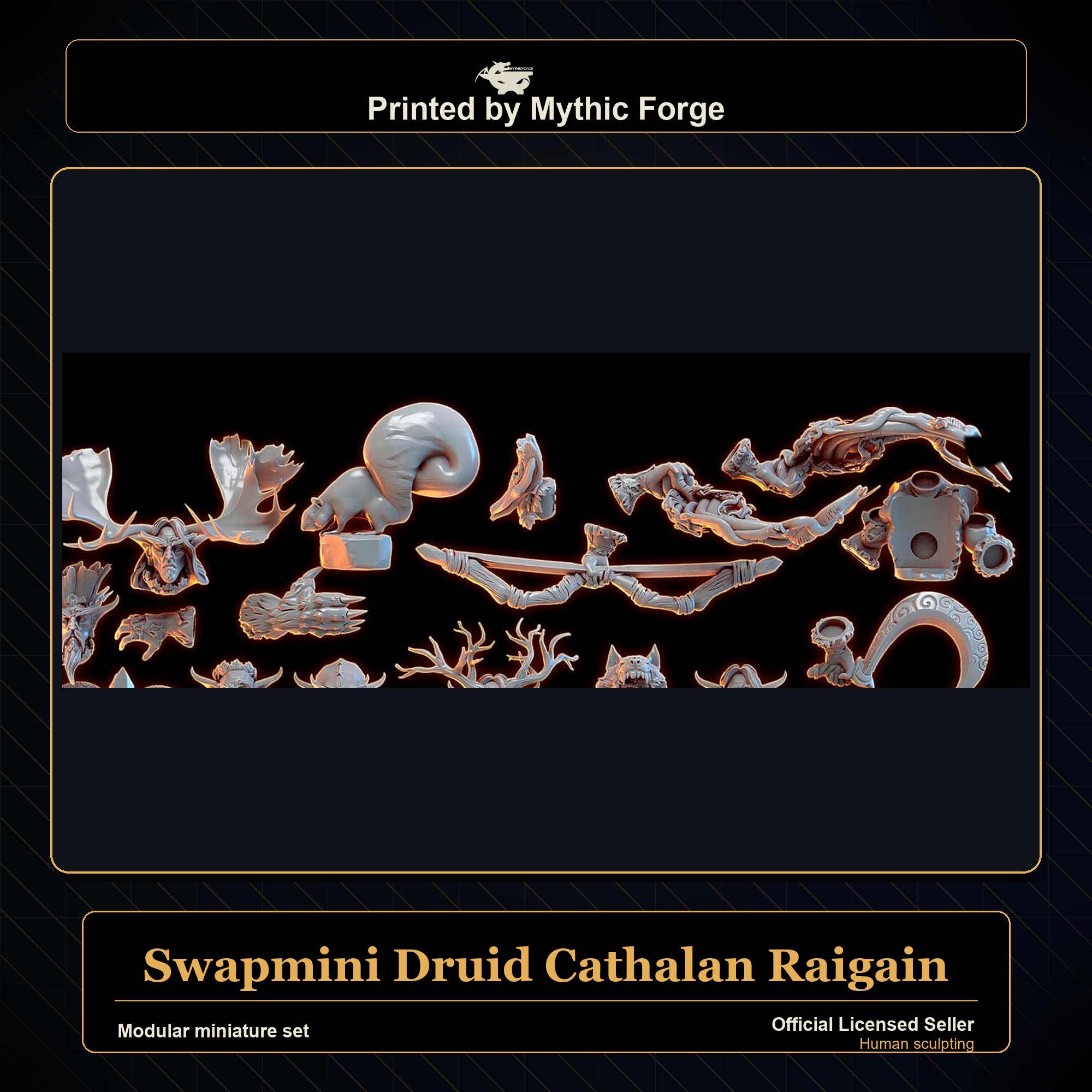 Modular RPG - Swapmini Druid - Cathalan Raigain - Bundle modular miniature modular miniature set printed by Mythic Forge