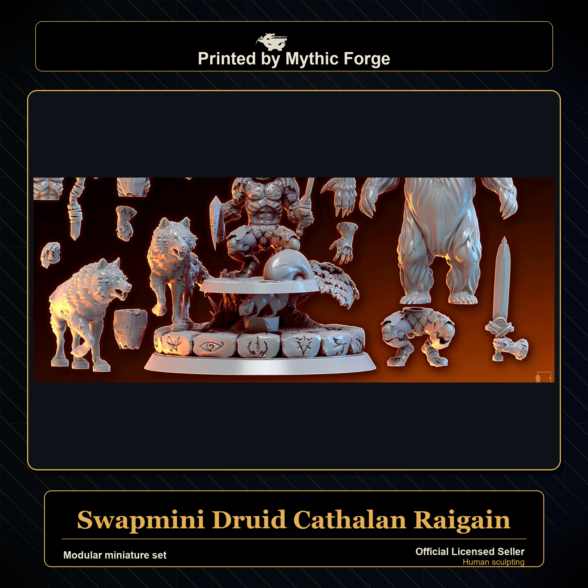 Modular RPG - Swapmini Druid - Cathalan Raigain - Bundle modular miniature modular miniature set printed by Mythic Forge