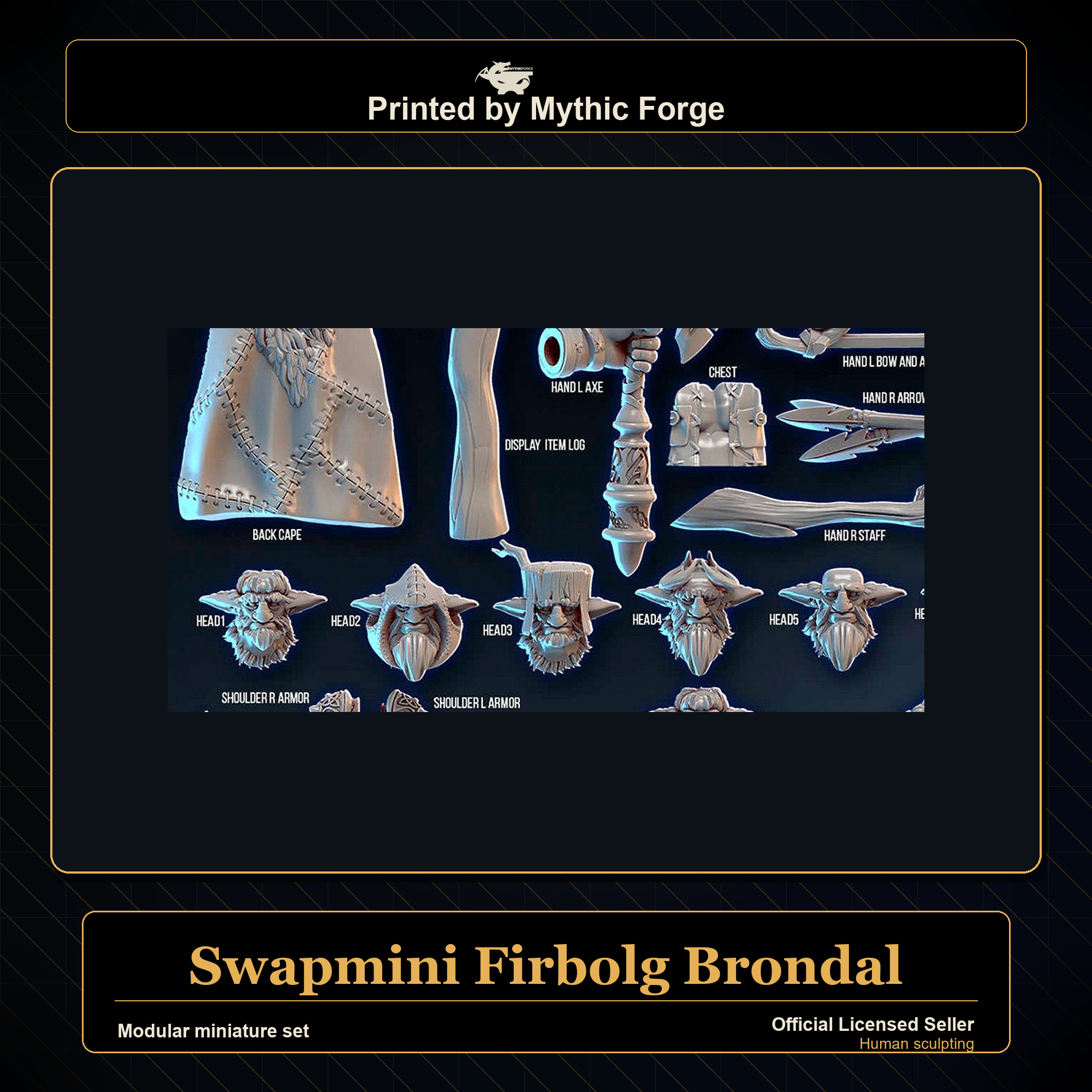 Modular RPG - Swapmini Firbolg - Brondal - Bundle modular miniature modular miniature set printed by Mythic Forge