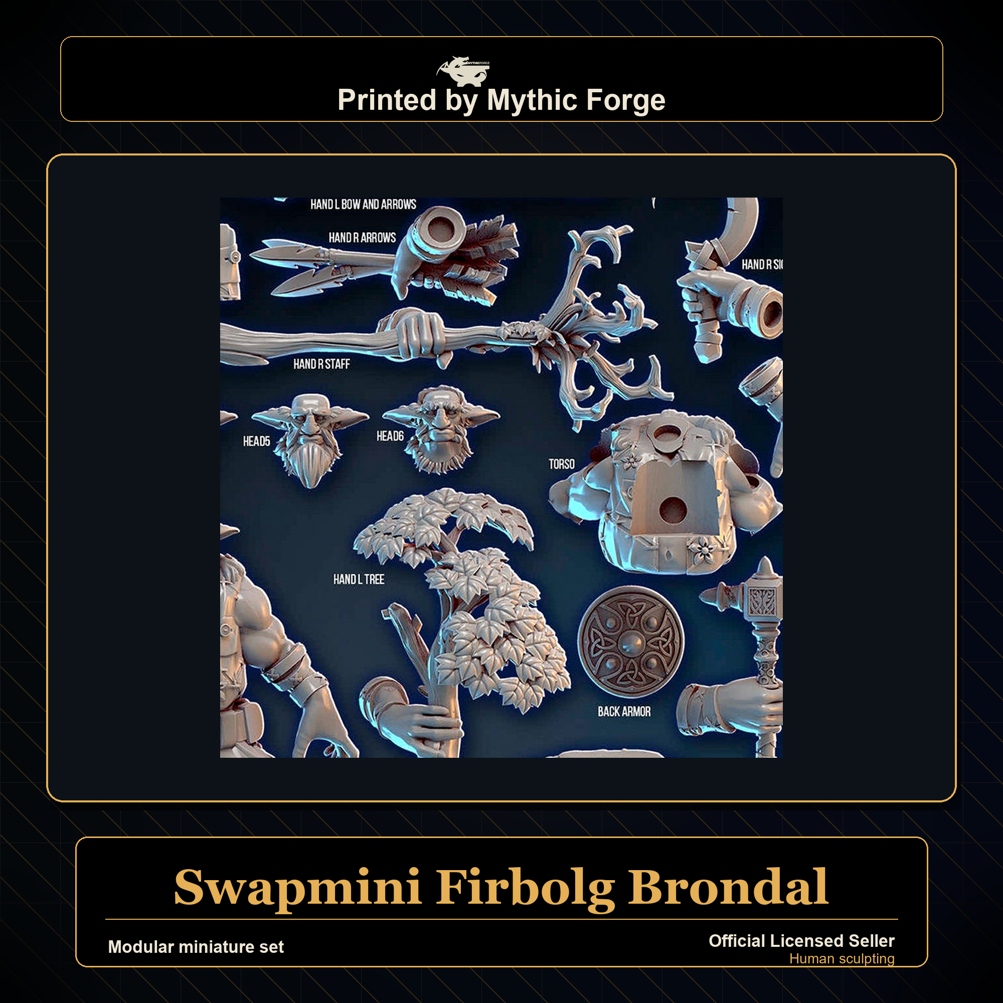 Modular RPG - Swapmini Firbolg - Brondal - Bundle modular miniature modular miniature set printed by Mythic Forge