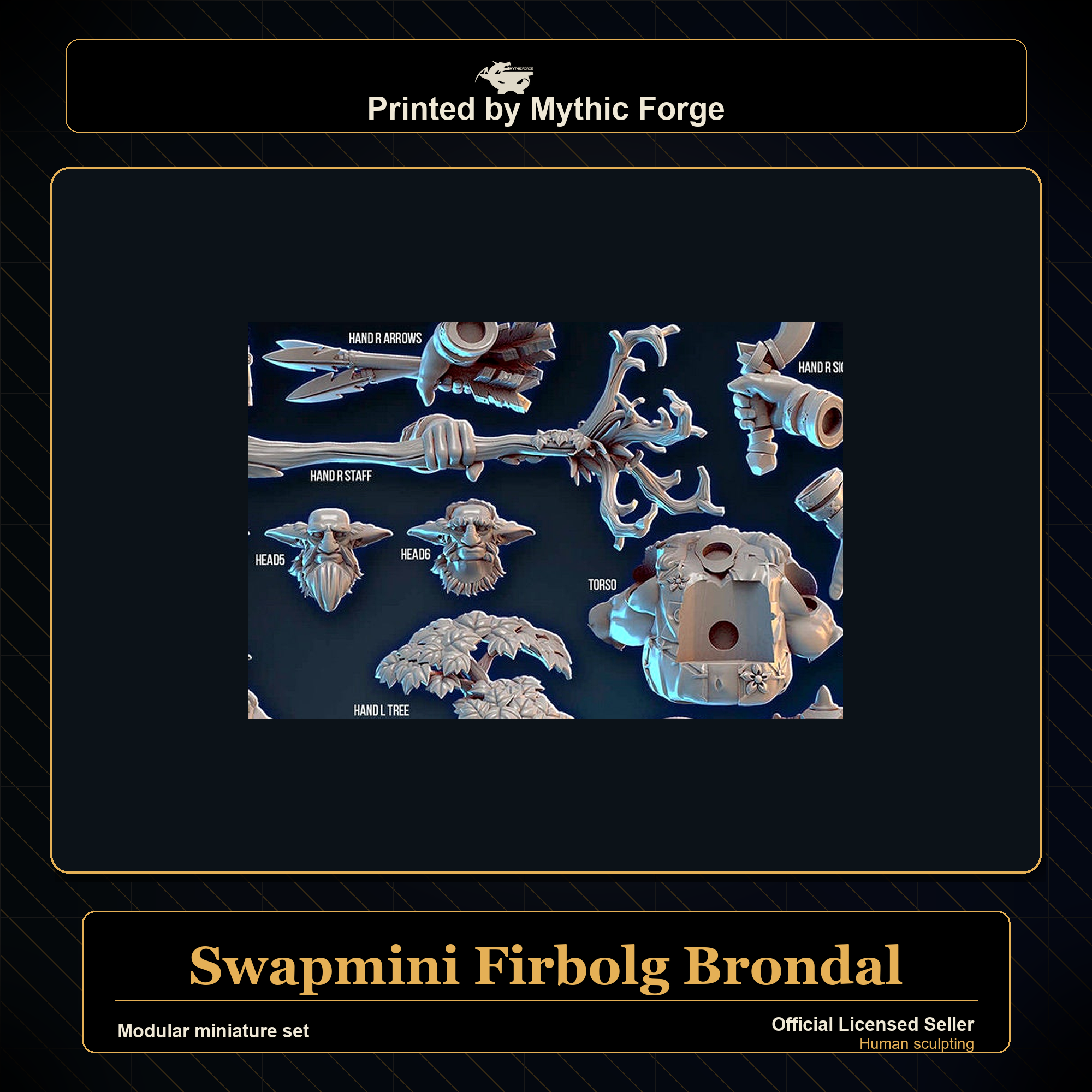 Modular RPG - Swapmini Firbolg - Brondal - Bundle modular miniature modular miniature set printed by Mythic Forge