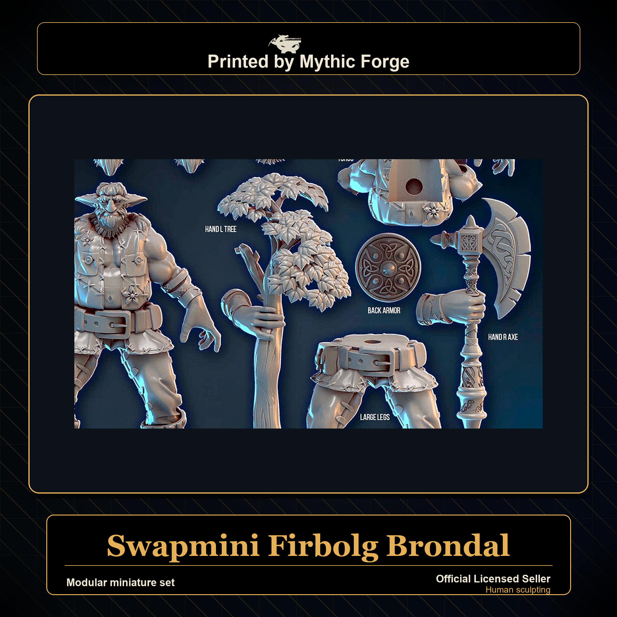 Modular RPG - Swapmini Firbolg - Brondal - Bundle modular miniature modular miniature set printed by Mythic Forge