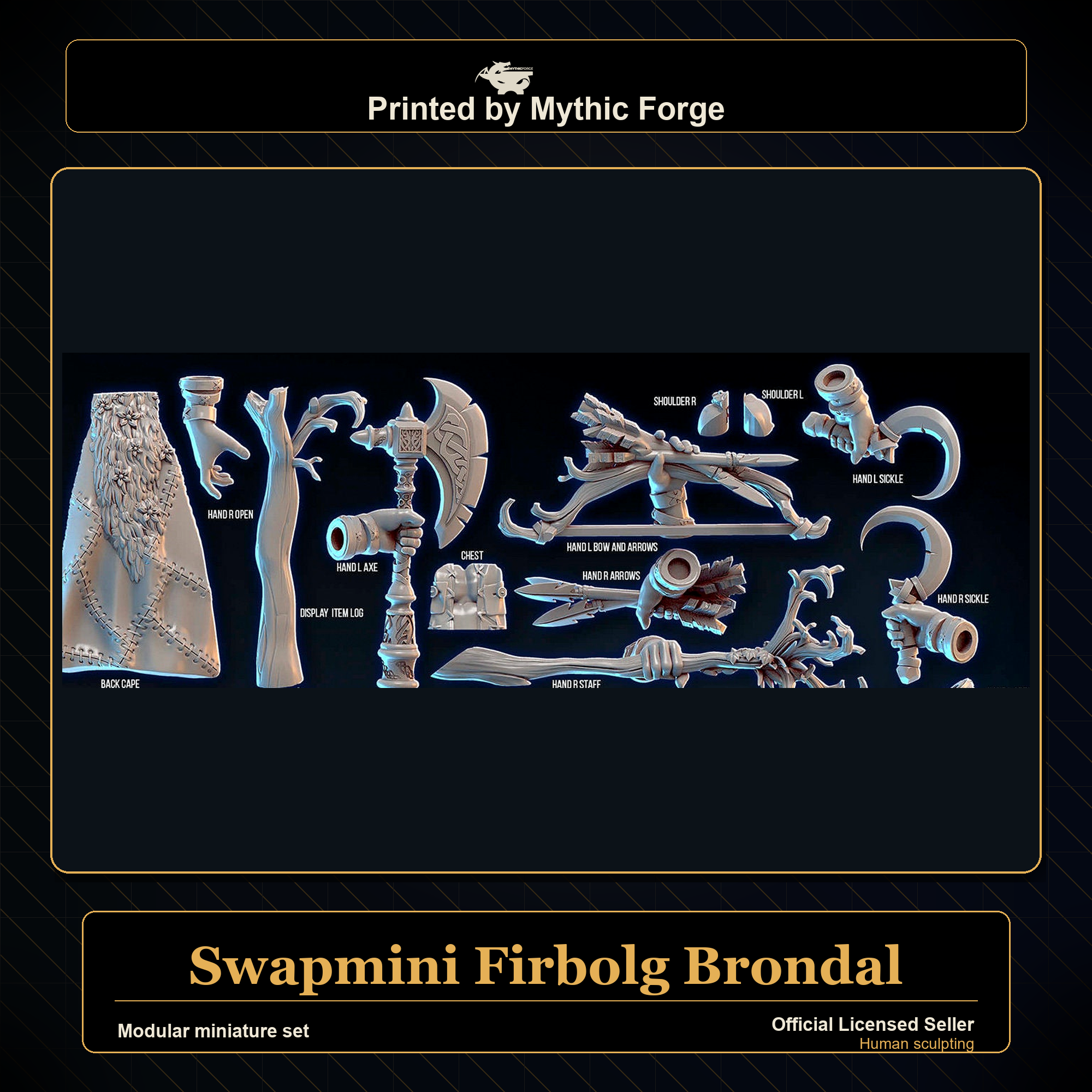 Modular RPG - Swapmini Firbolg - Brondal - Bundle modular miniature modular miniature set printed by Mythic Forge
