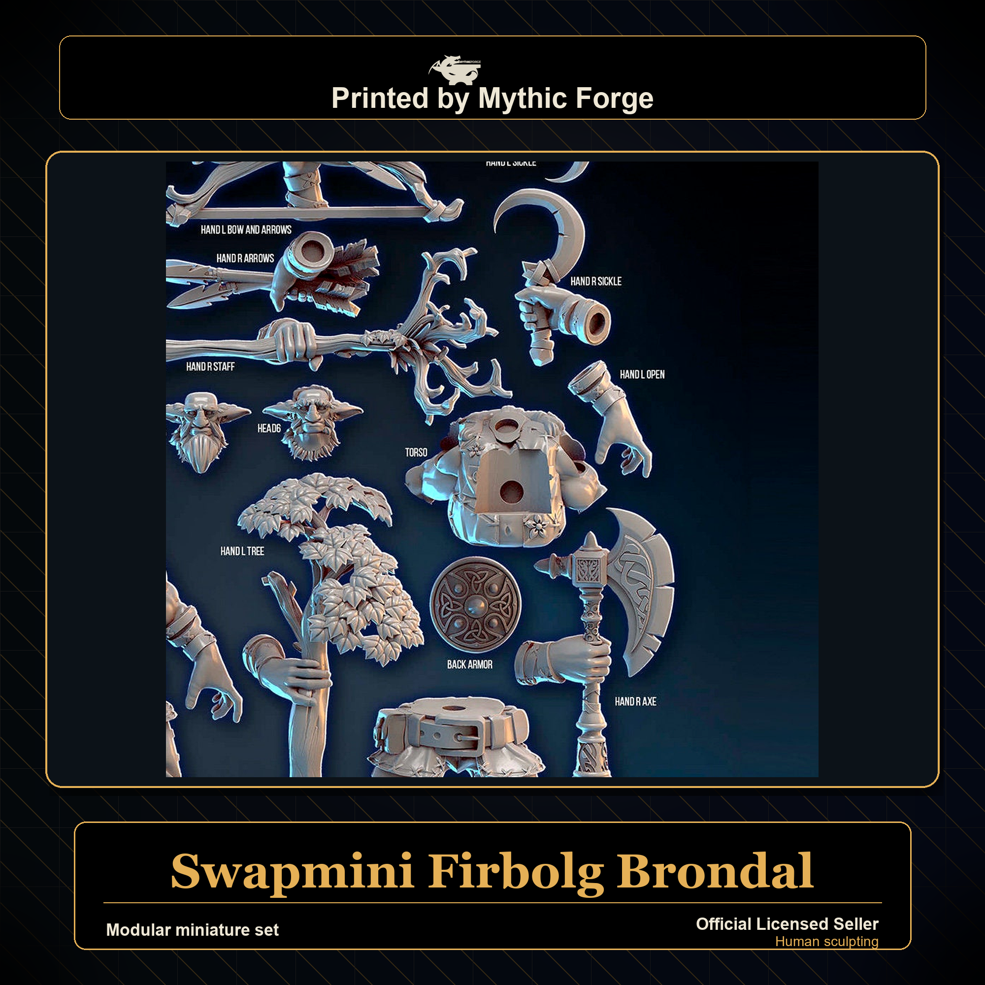 Modular RPG - Swapmini Firbolg - Brondal - Bundle modular miniature modular miniature set printed by Mythic Forge