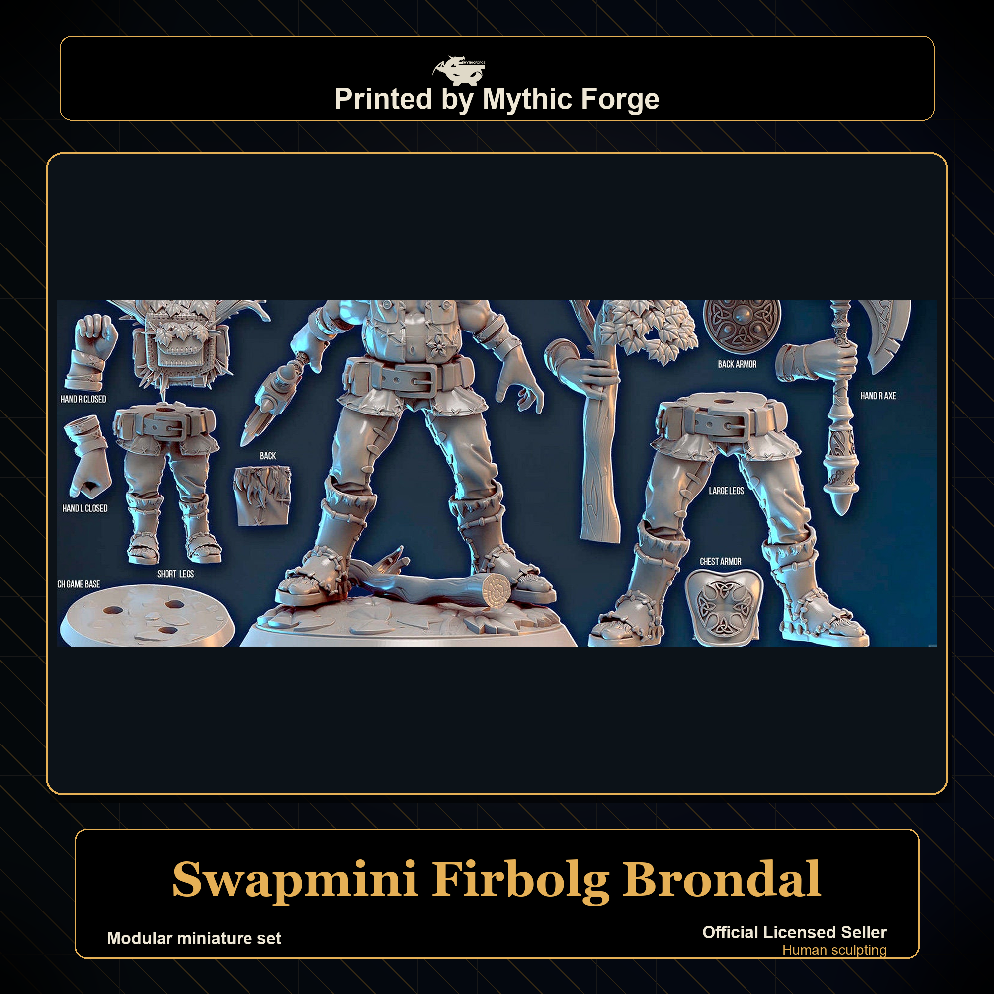 Modular RPG - Swapmini Firbolg - Brondal - Bundle modular miniature modular miniature set printed by Mythic Forge
