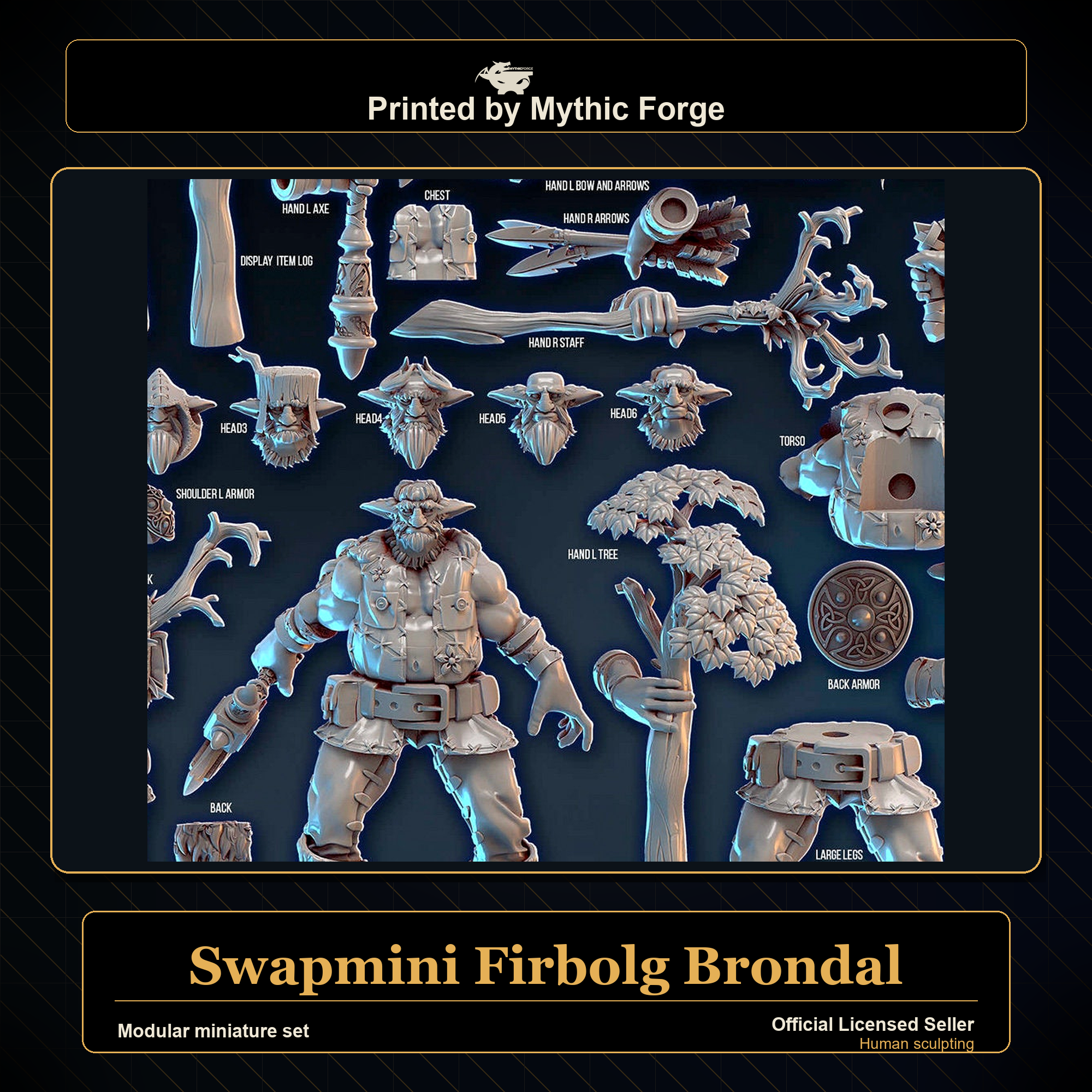 Modular RPG - Swapmini Firbolg - Brondal - Bundle modular miniature modular miniature set printed by Mythic Forge