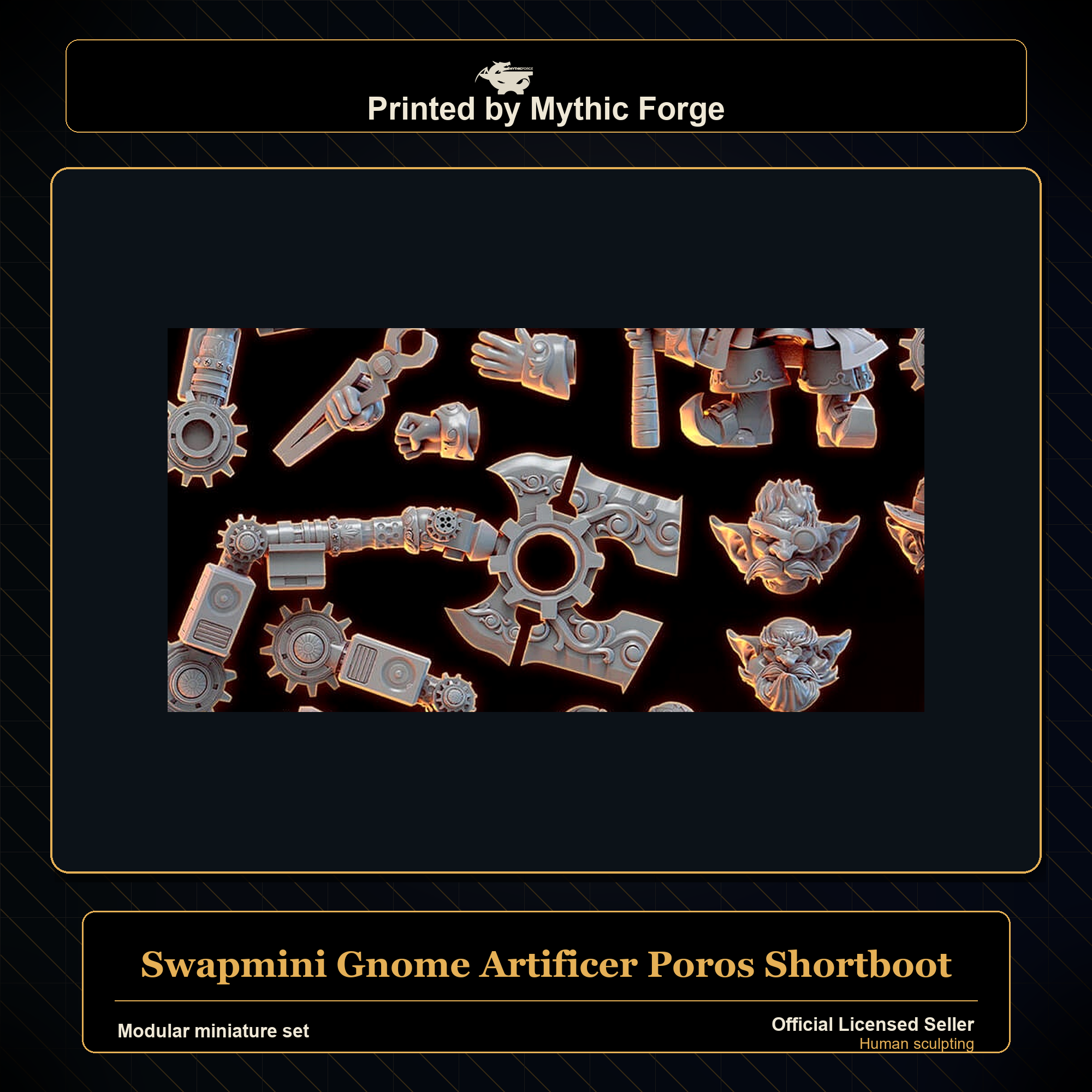 Modular RPG - Swapmini Gnome Artificer - Poros Shortboot - Bundle modular miniature modular miniature set printed by Mythic Forge