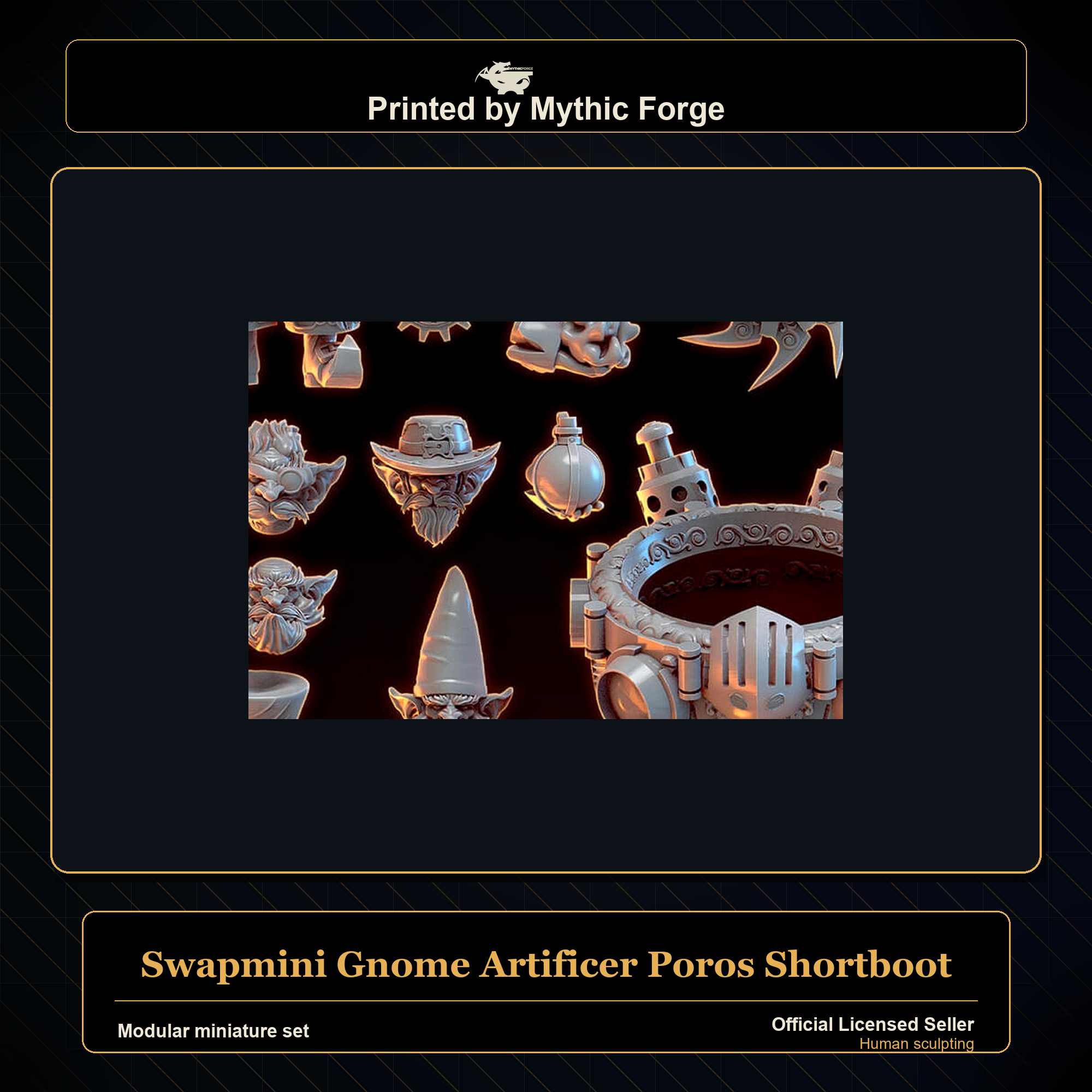 Modular RPG - Swapmini Gnome Artificer - Poros Shortboot - Bundle modular miniature modular miniature set printed by Mythic Forge
