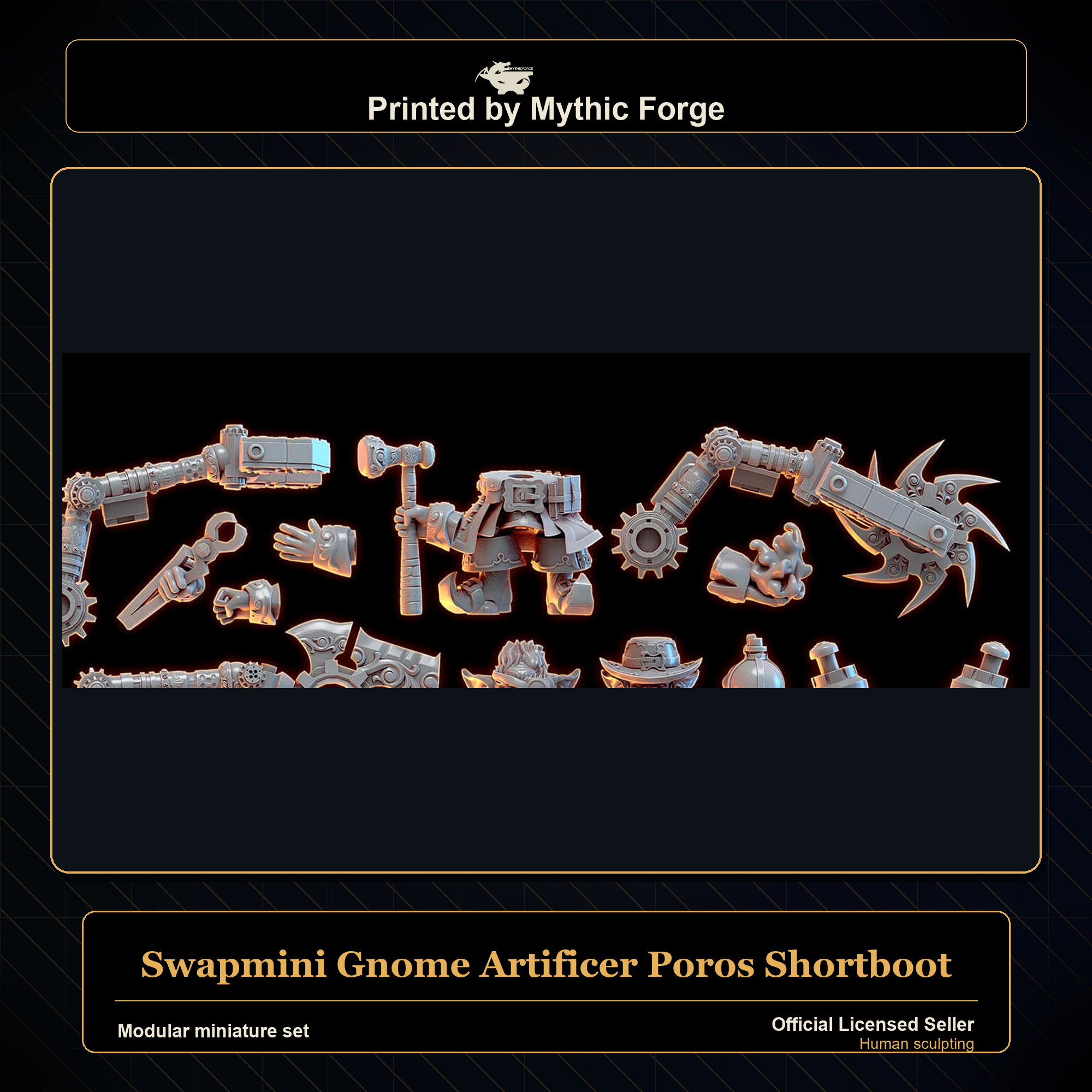 Modular RPG - Swapmini Gnome Artificer - Poros Shortboot - Bundle modular miniature modular miniature set printed by Mythic Forge