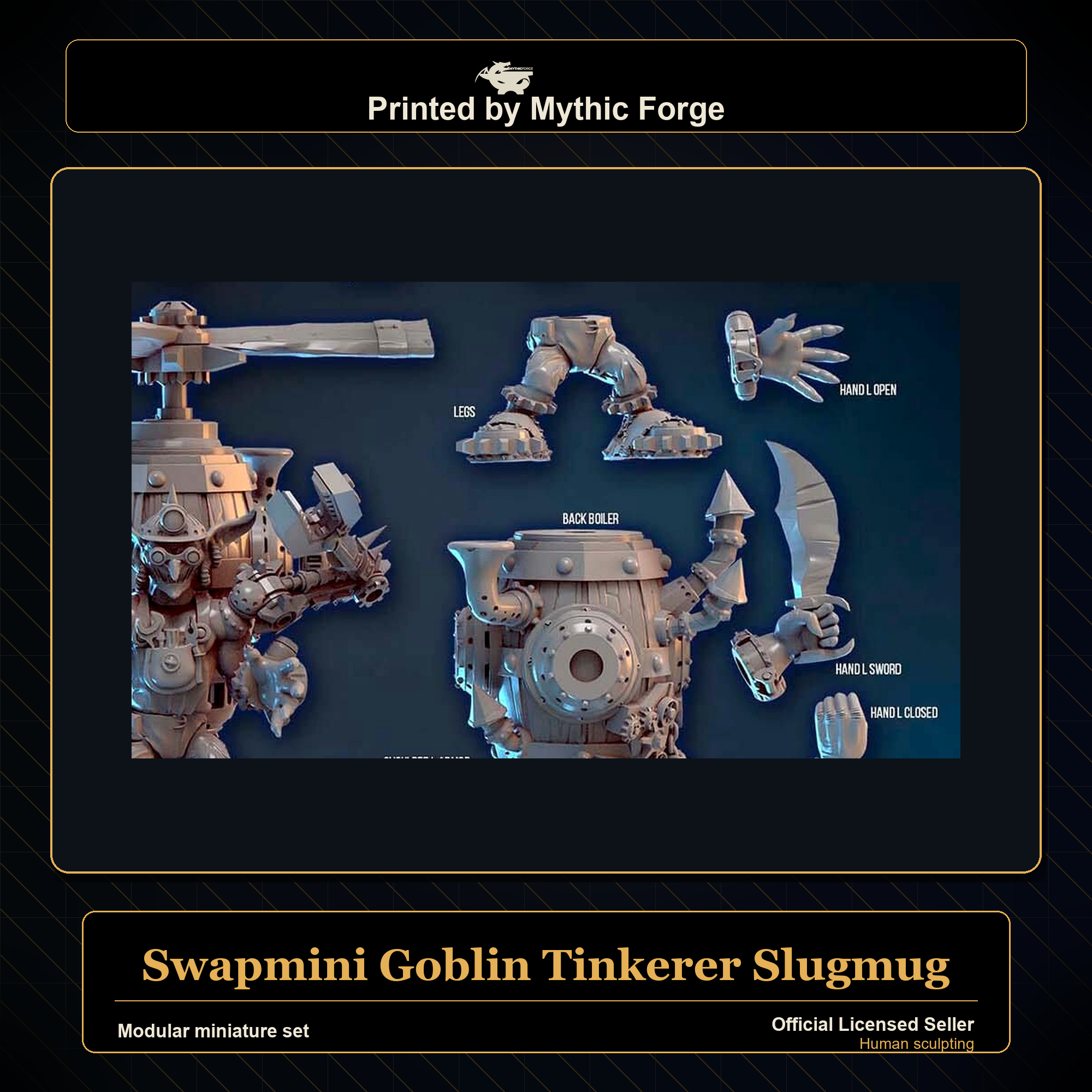 Modular RPG - Swapmini Goblin Tinkerer - Slugmug - Bundle modular miniature modular miniature set printed by Mythic Forge