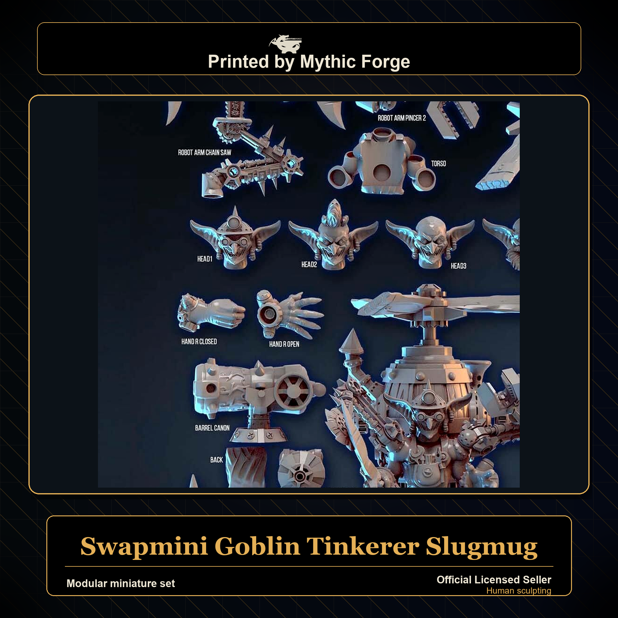 Modular RPG - Swapmini Goblin Tinkerer - Slugmug - Bundle modular miniature modular miniature set printed by Mythic Forge