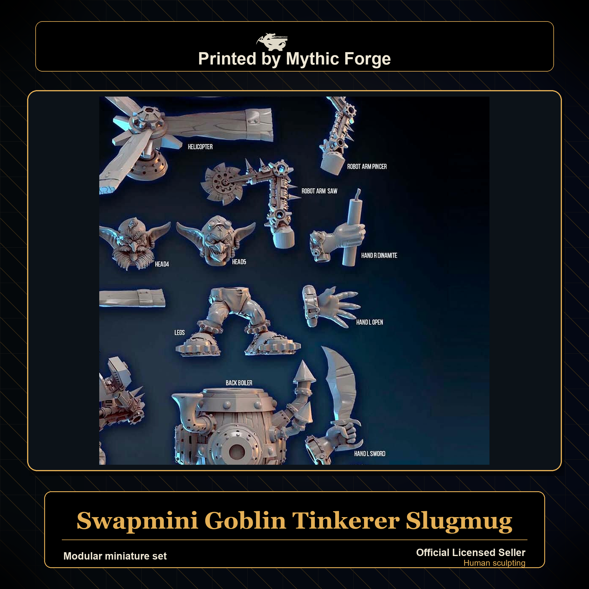 Modular RPG - Swapmini Goblin Tinkerer - Slugmug - Bundle modular miniature modular miniature set printed by Mythic Forge