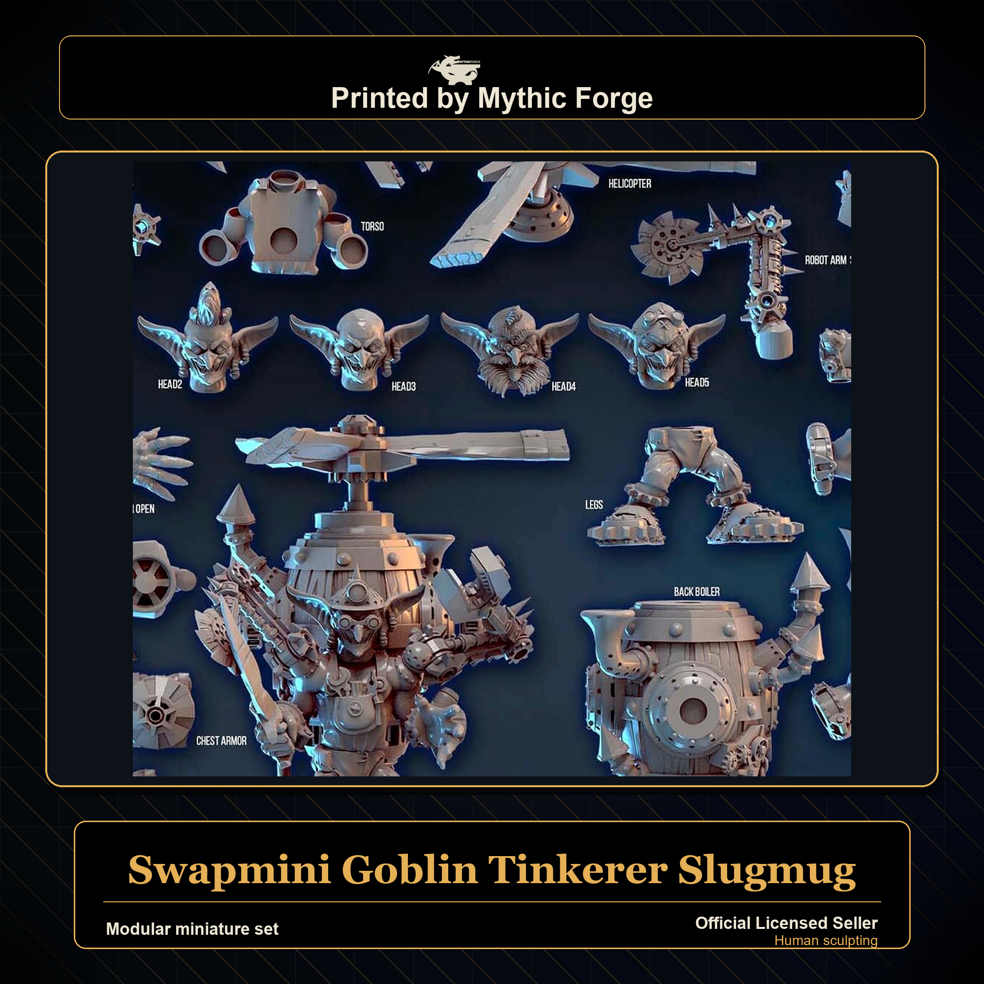 Modular RPG - Swapmini Goblin Tinkerer - Slugmug - Bundle modular miniature modular miniature set printed by Mythic Forge