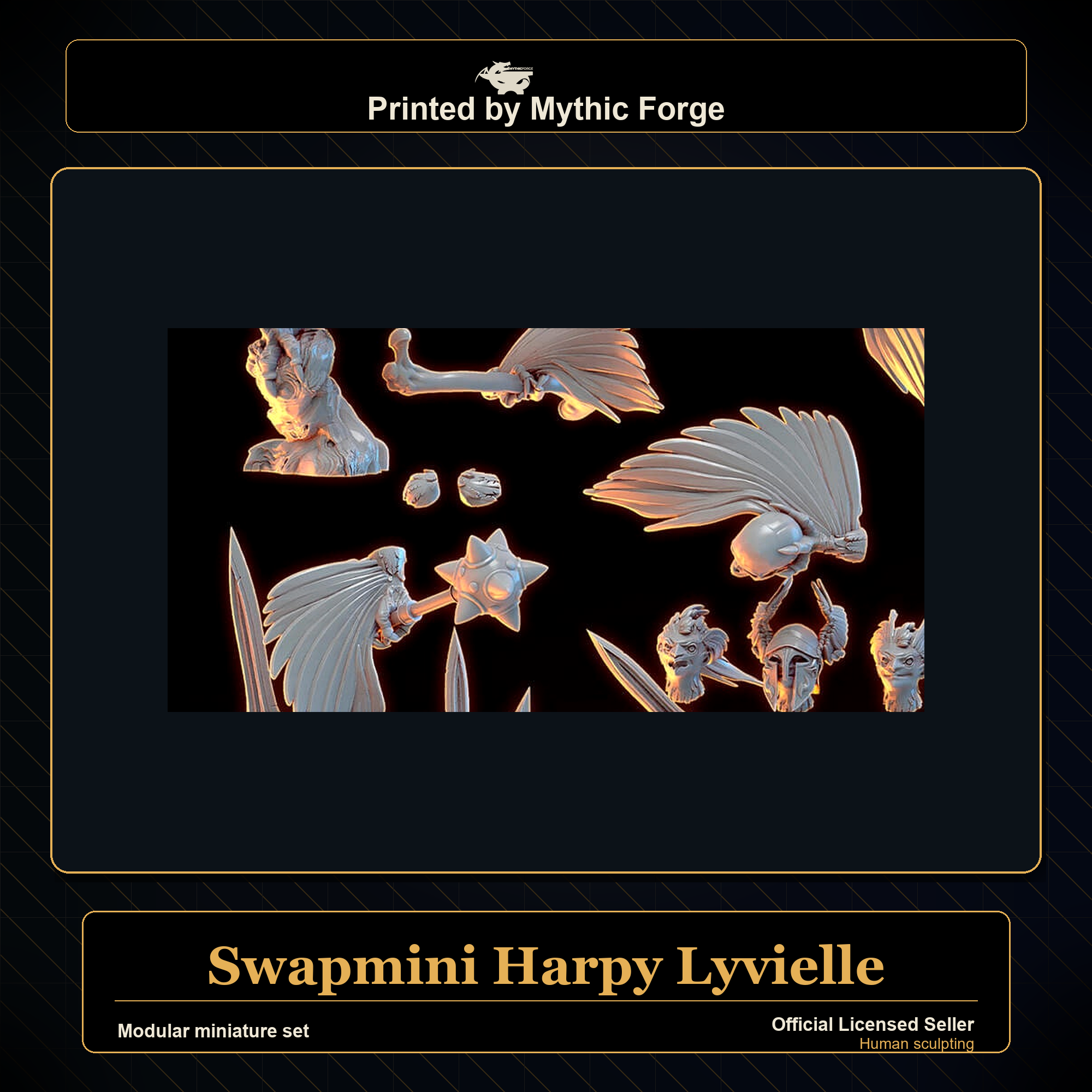 Modular RPG - Swapmini Harpy - Lyvielle - Bundle modular miniature modular miniature set printed by Mythic Forge