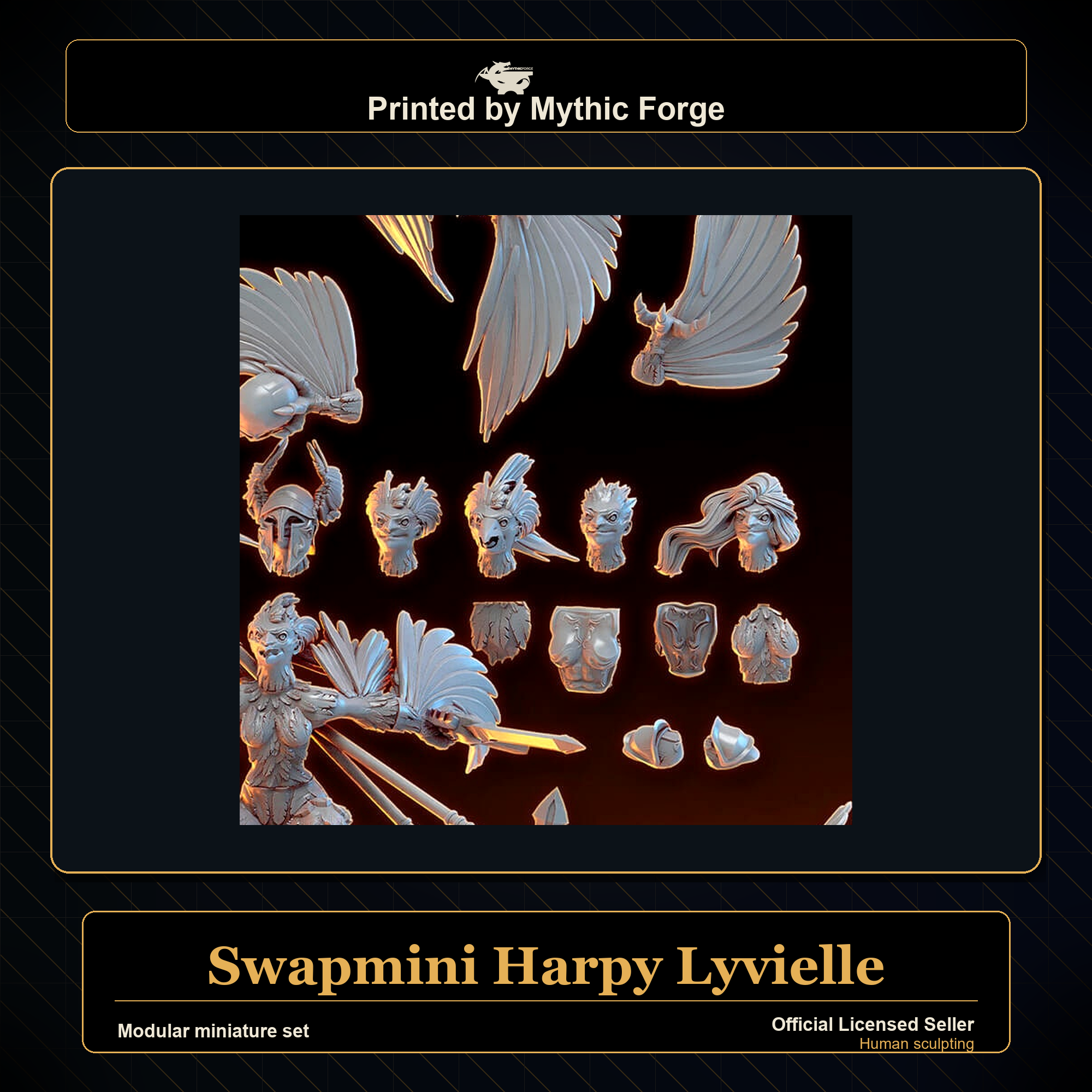 Modular RPG - Swapmini Harpy - Lyvielle - Bundle modular miniature modular miniature set printed by Mythic Forge
