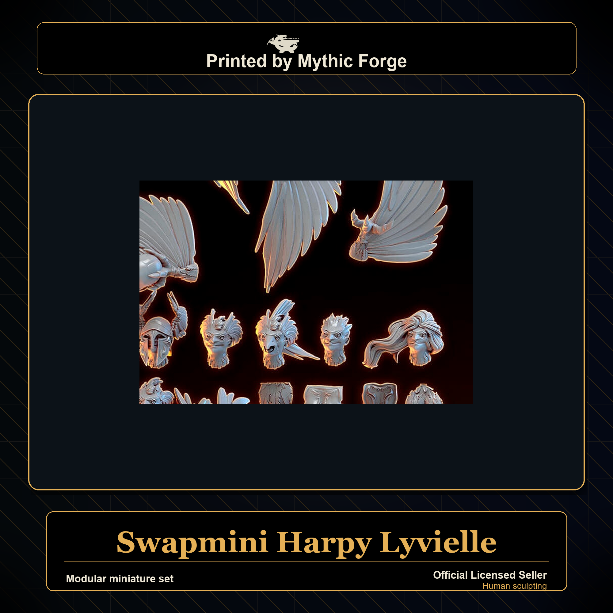 Modular RPG - Swapmini Harpy - Lyvielle - Bundle modular miniature modular miniature set printed by Mythic Forge