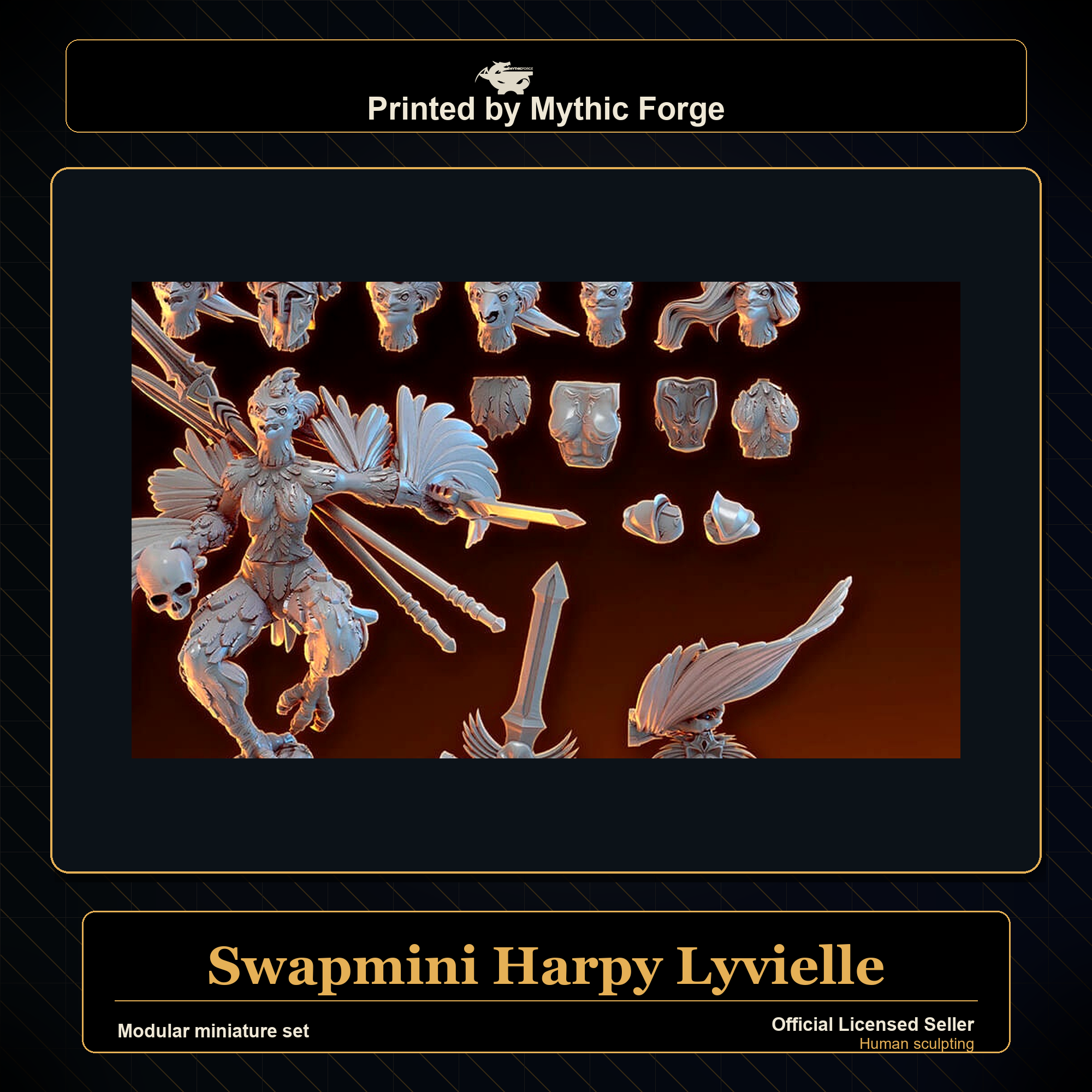 Modular RPG - Swapmini Harpy - Lyvielle - Bundle modular miniature modular miniature set printed by Mythic Forge