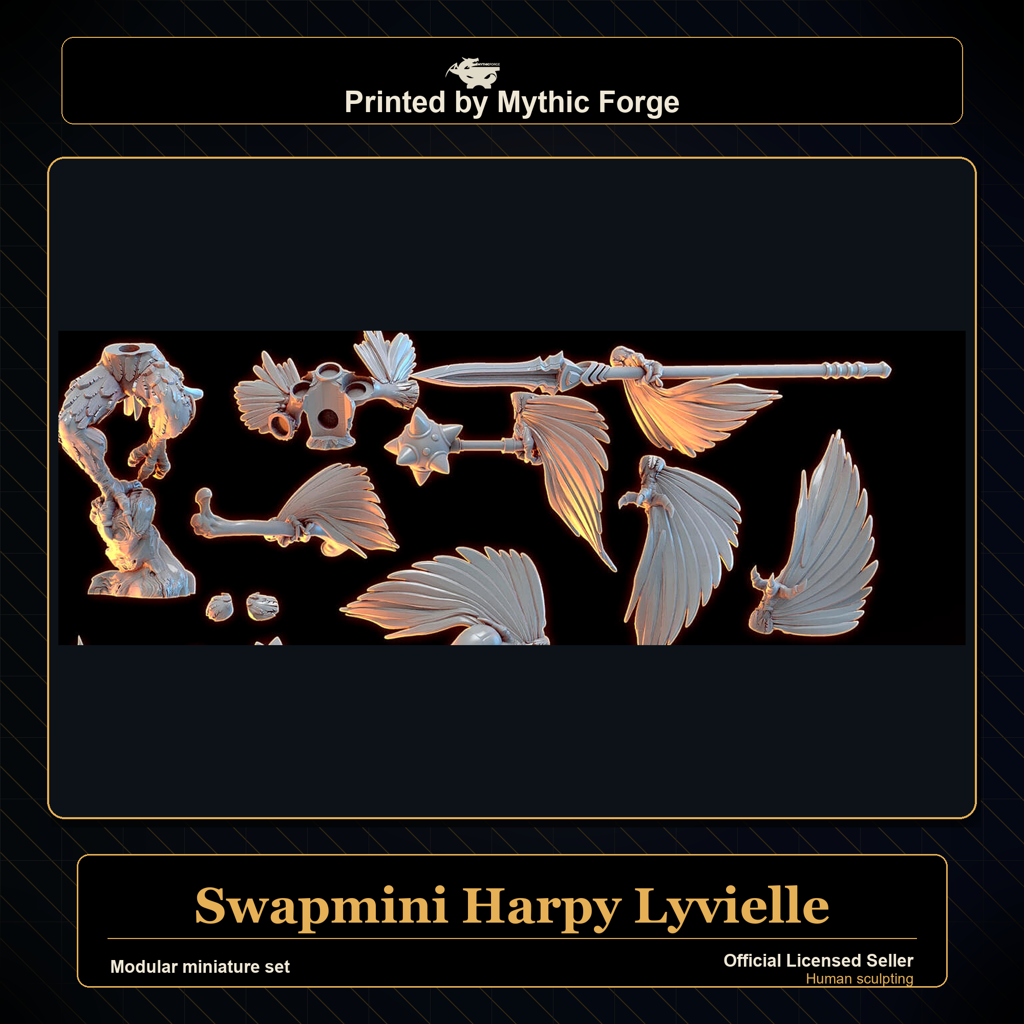 Modular RPG - Swapmini Harpy - Lyvielle - Bundle modular miniature modular miniature set printed by Mythic Forge