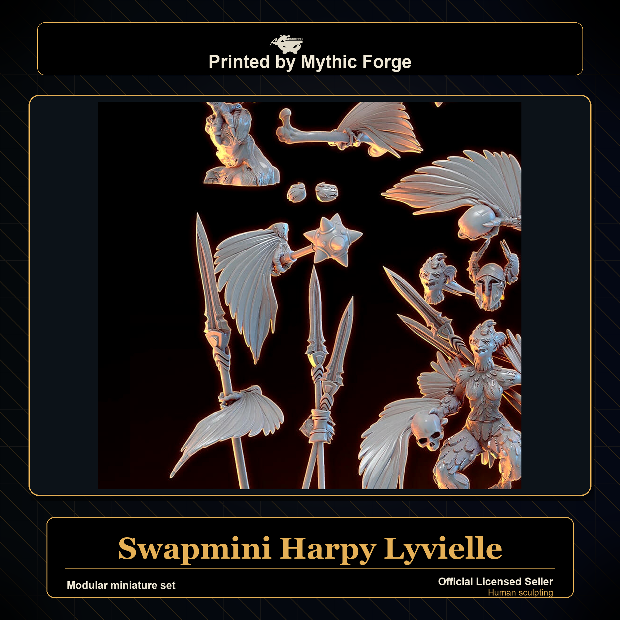 Modular RPG - Swapmini Harpy - Lyvielle - Bundle modular miniature modular miniature set printed by Mythic Forge