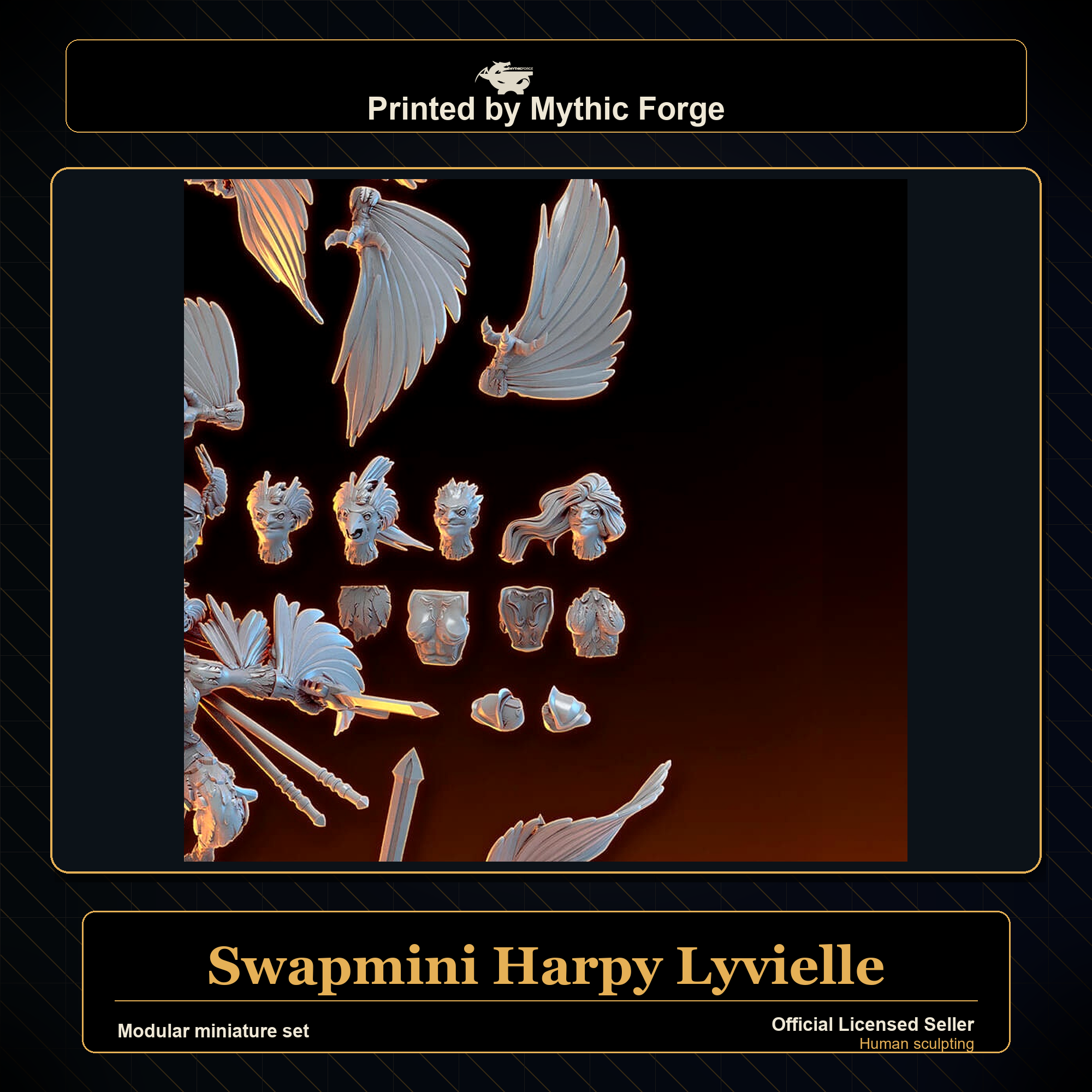 Modular RPG - Swapmini Harpy - Lyvielle - Bundle modular miniature modular miniature set printed by Mythic Forge
